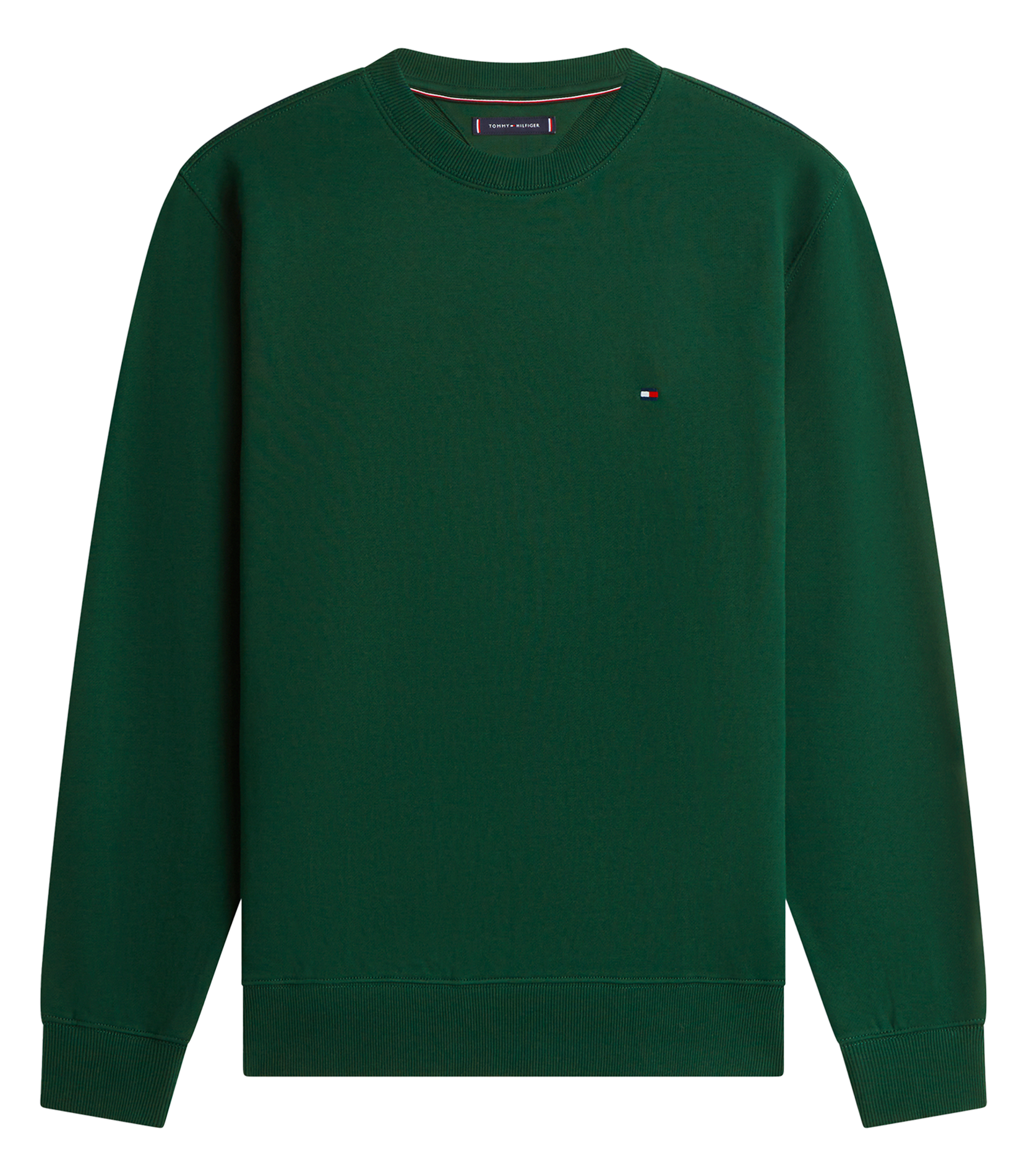 Sweat oversize col rond en coton TOMMY HILFIGER Vert