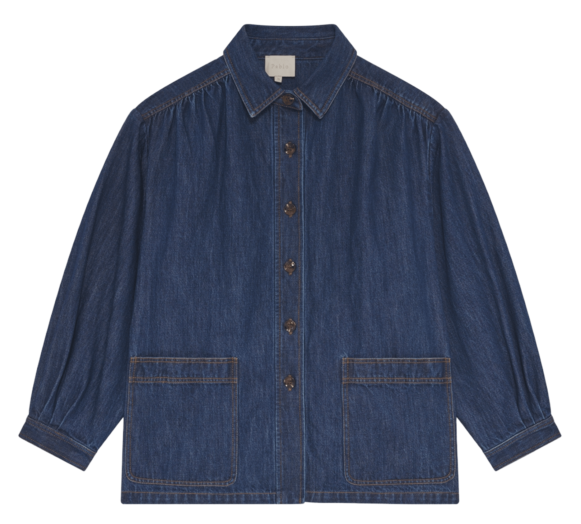 Cotton shirt with classic collar PABLO Blue