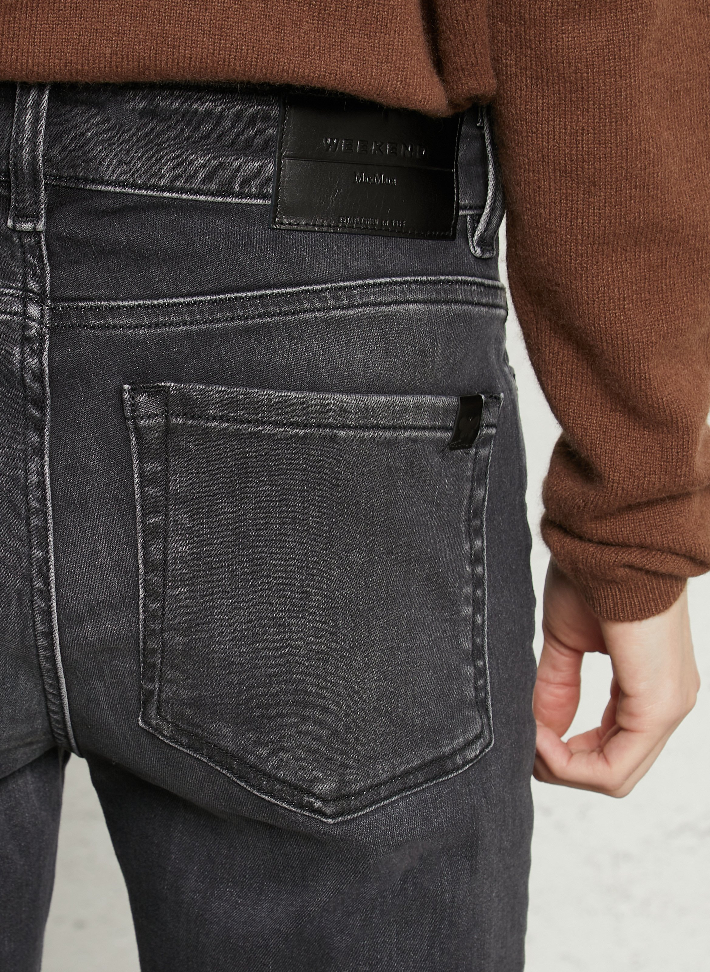 Flared cotton-blend jeans MAX MARA WEEK END Black