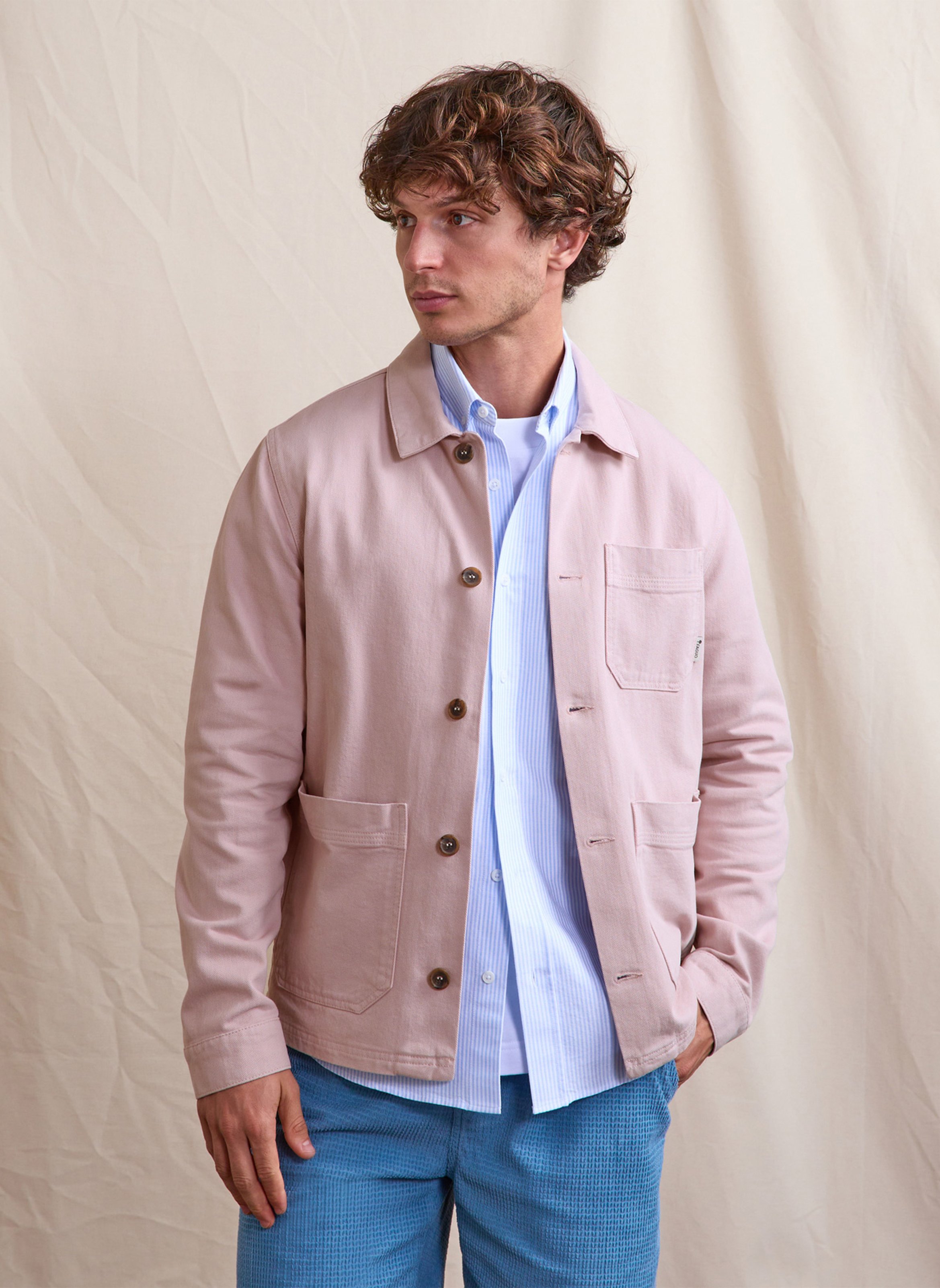 Weite Jacke mit klassischem Kragen aus Baumwollcanvas FAGUO