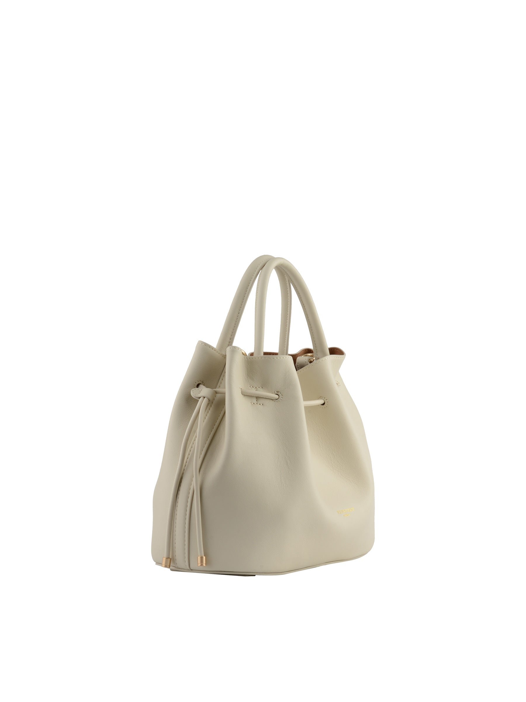 Calfskin leather handbag POURCHET Beige