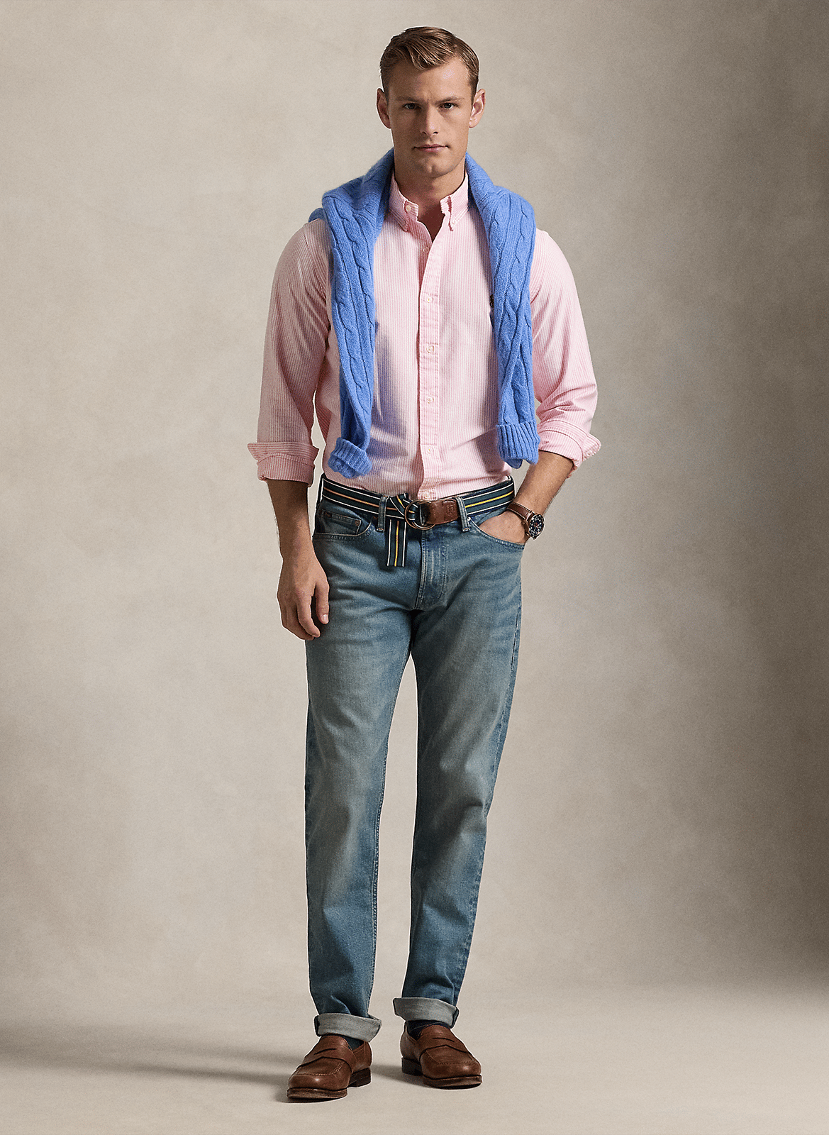 Chemise rayée en coton  POLO RALPH LAUREN Rose