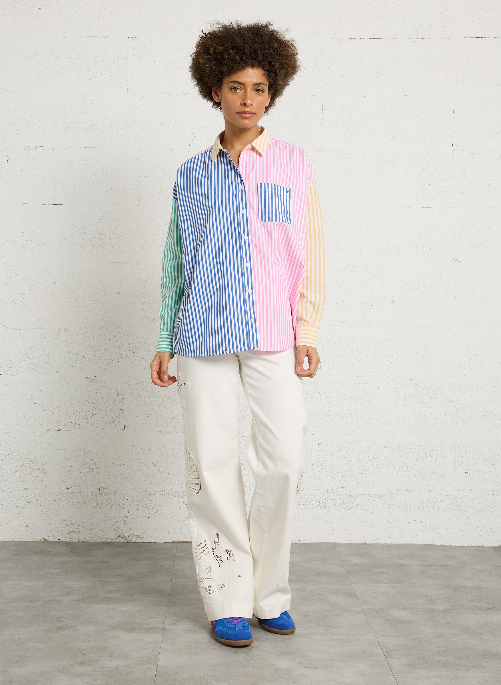 Classic Striped Straight-Cut Shirt LA PETITE ETOILE Multicolored