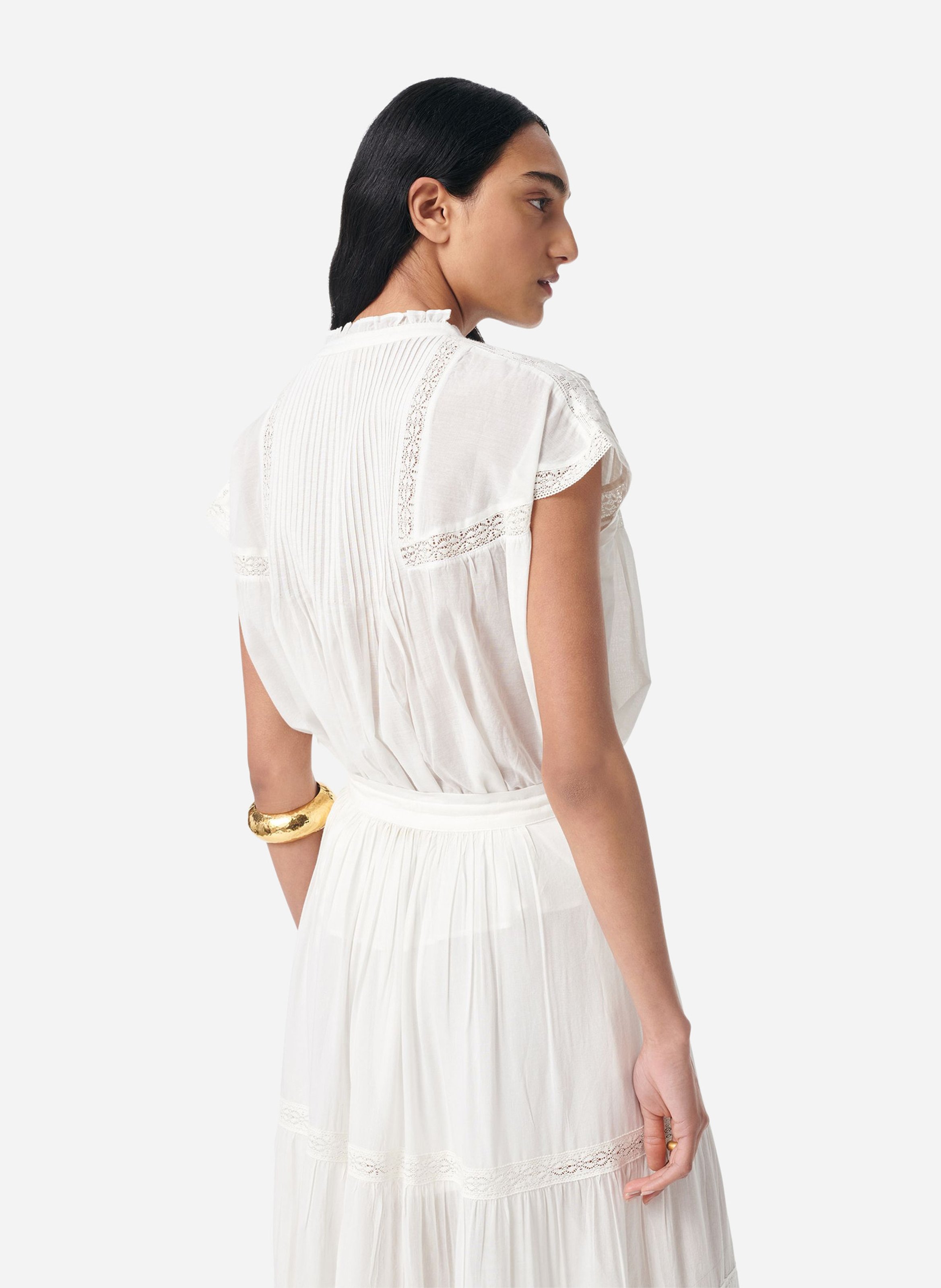 Oversized round neck blended cotton blouse VANESSA BRUNO White