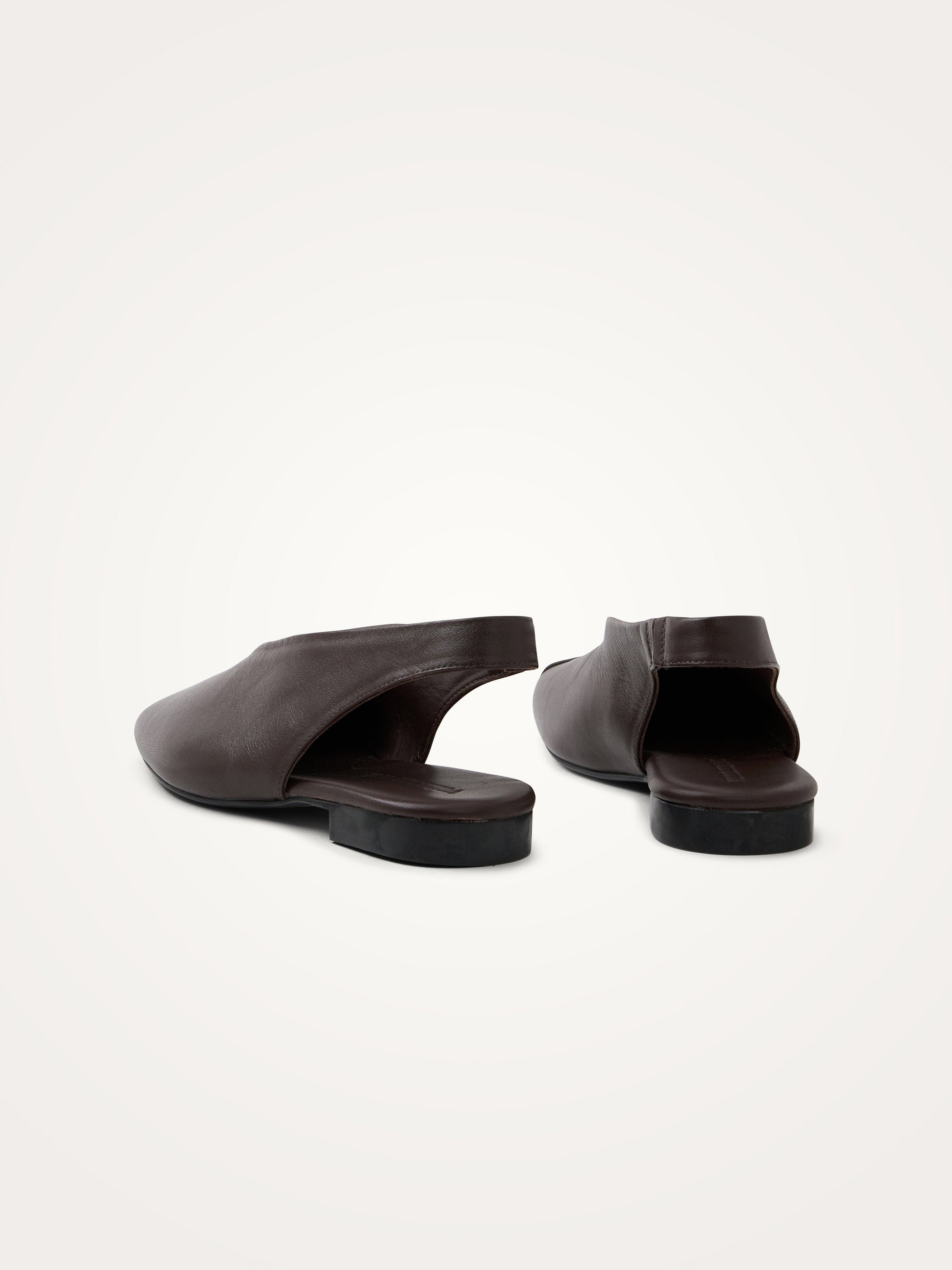 Square-toe slingback ballet flats VANESSA WU Brown