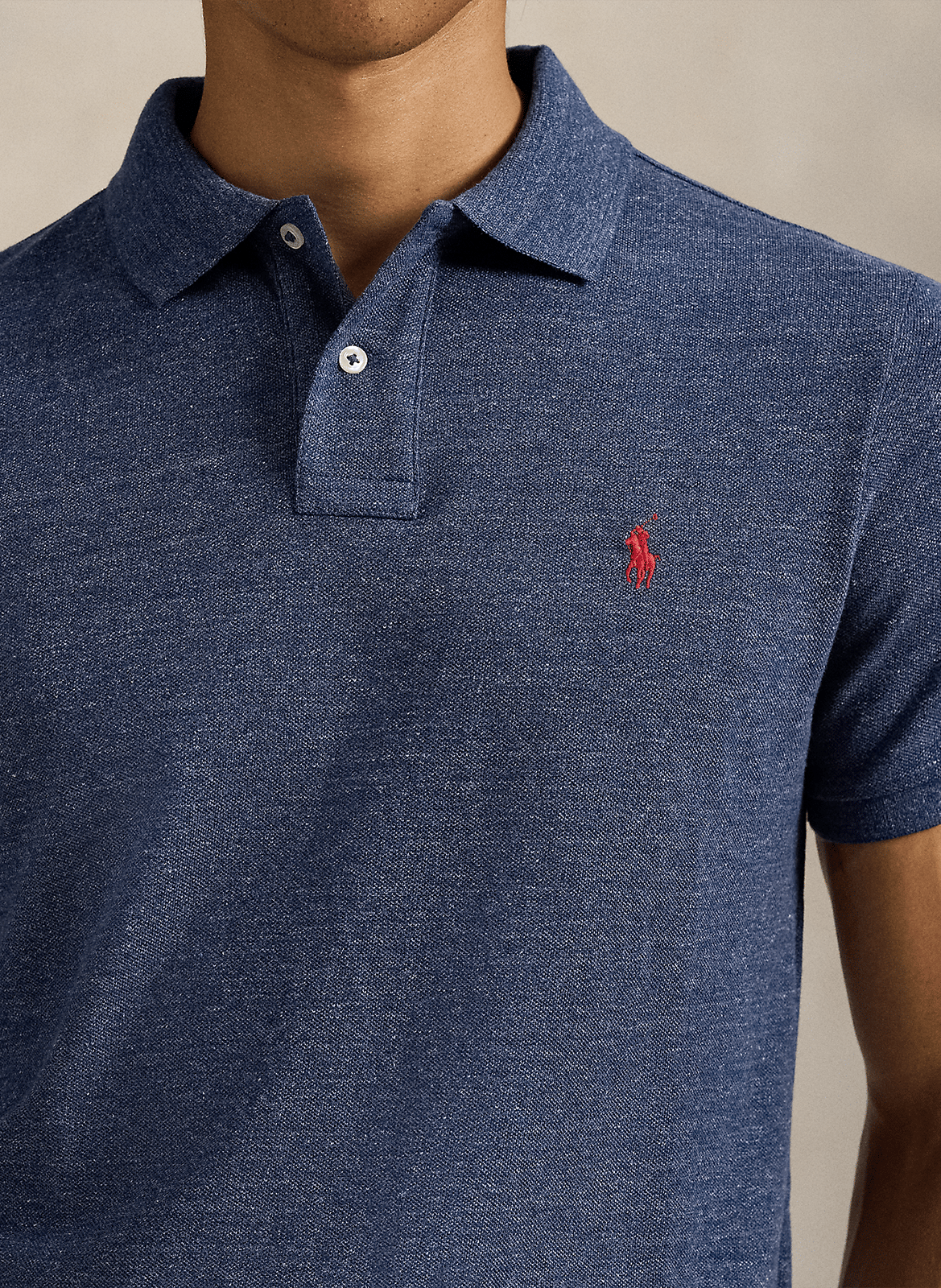 Slim-fit cotton piqué polo shirt POLO RALPH LAUREN Blue
