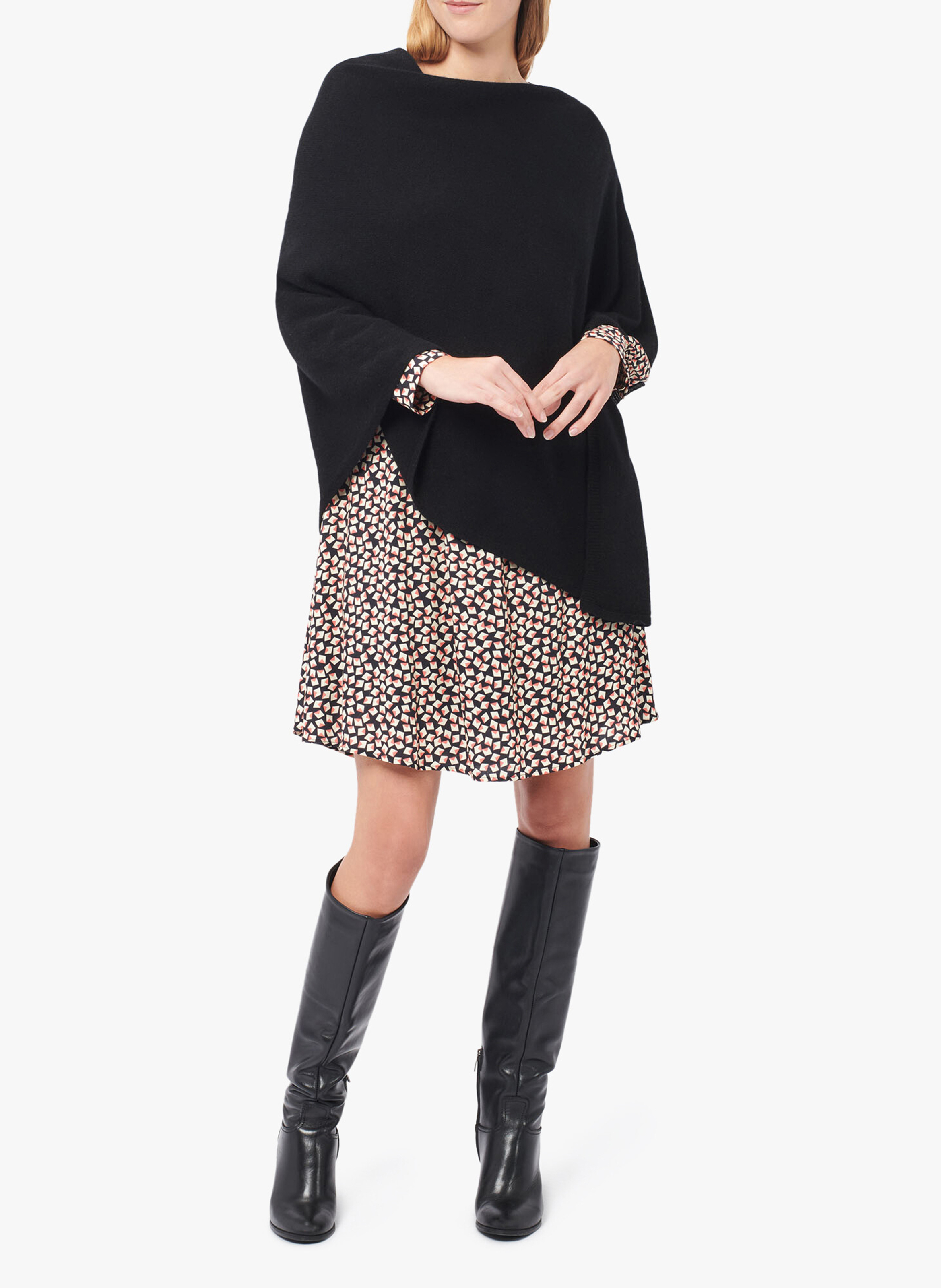 Poncho en cachemire CAROLL Noir