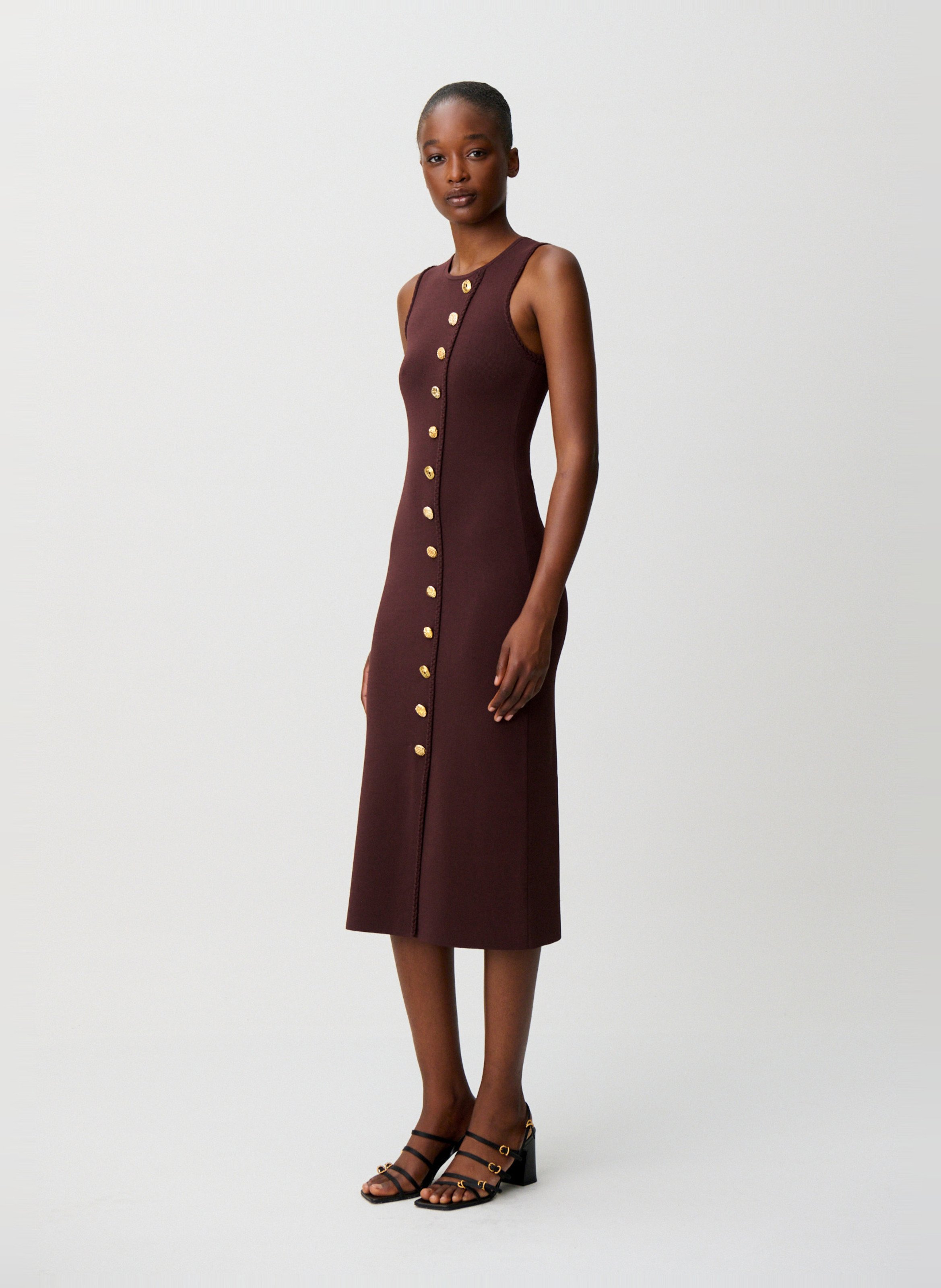 Long fitted dress CLAUDIE PIERLOT Brown