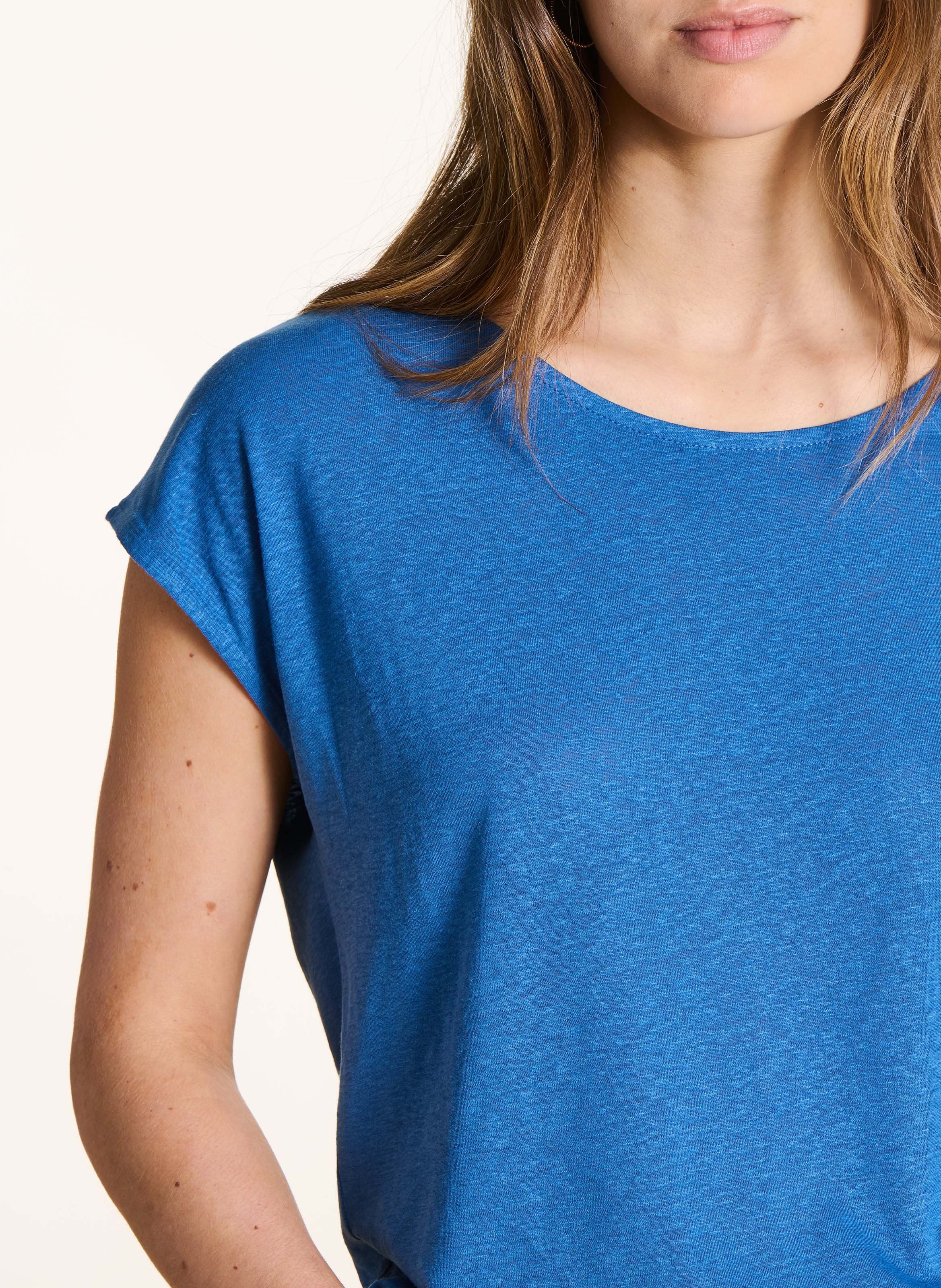 Oversize-T-Shirt mit Rundhalsausschnitt LA FEE MARABOUTEE Blau