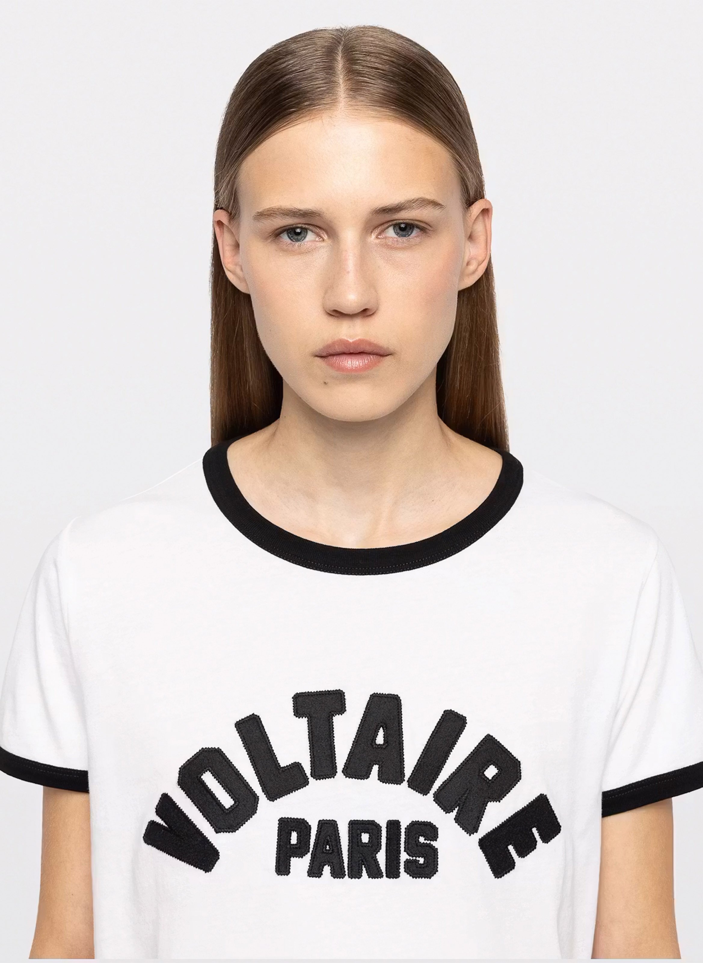 Straight embroidered cotton T-shirt ZADIG&VOLTAIRE White