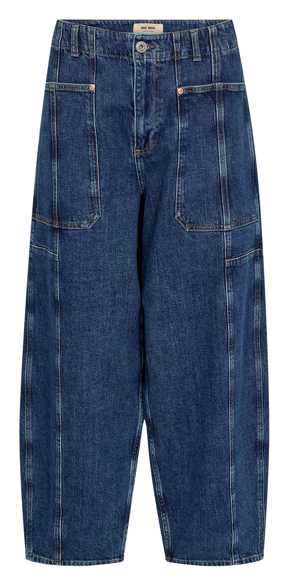 Wide-leg cotton-blend jeans MOS MOSH Blue