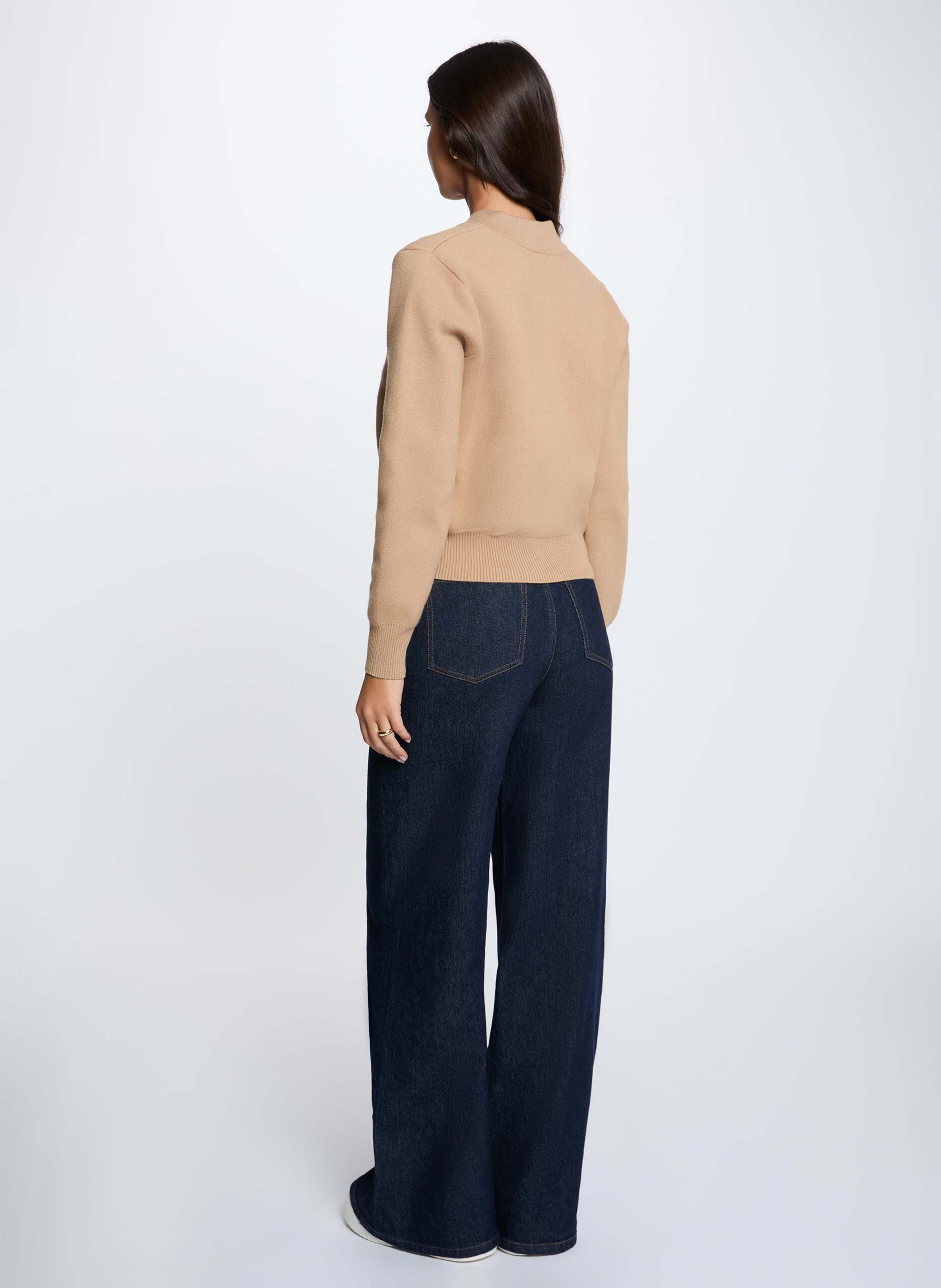 Teddy kraag vest MORGAN Bruin