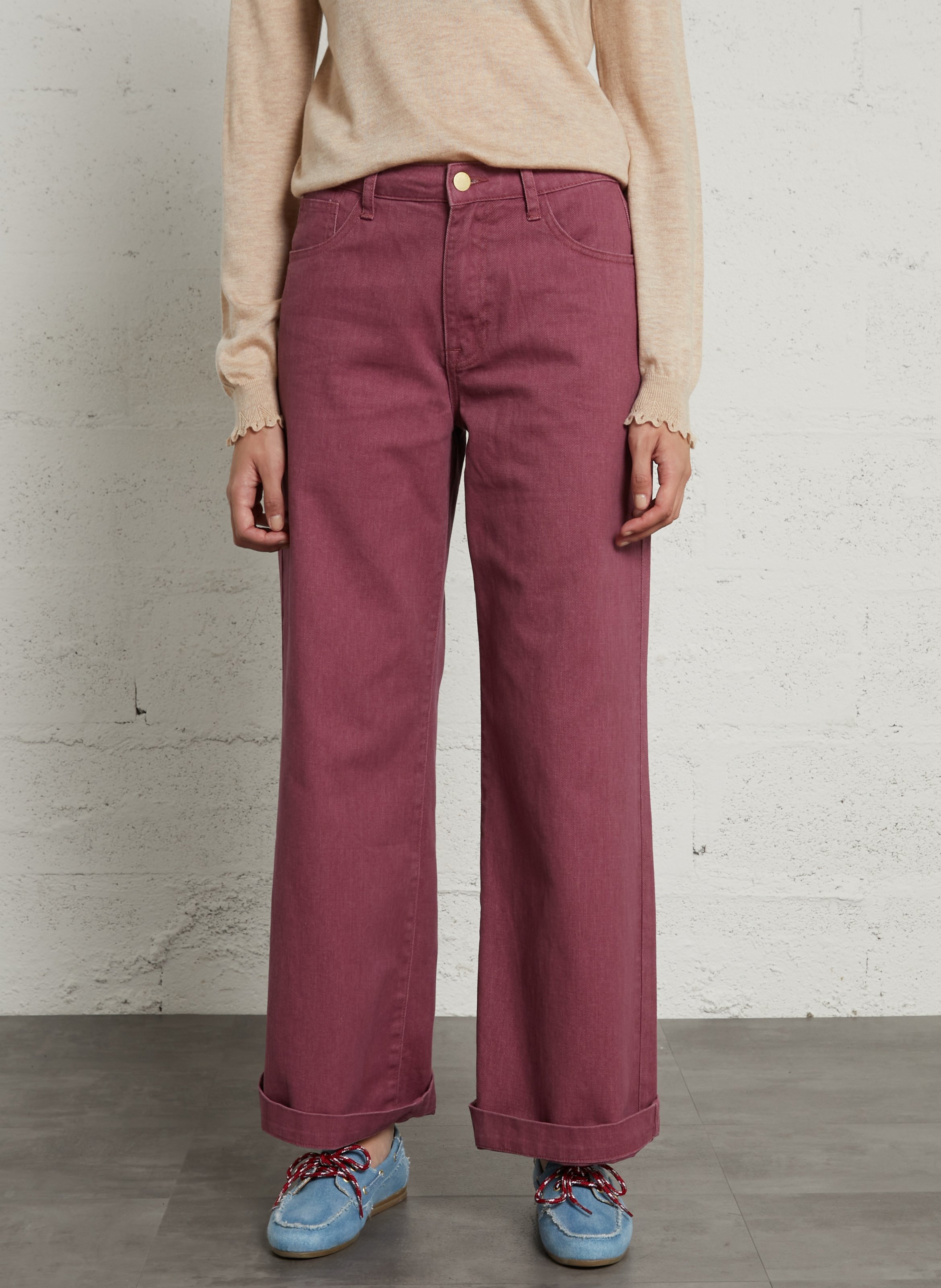 Gerade Hose mit weiten Beinen aus Baumwolle LA PETITE ETOILE Rosa