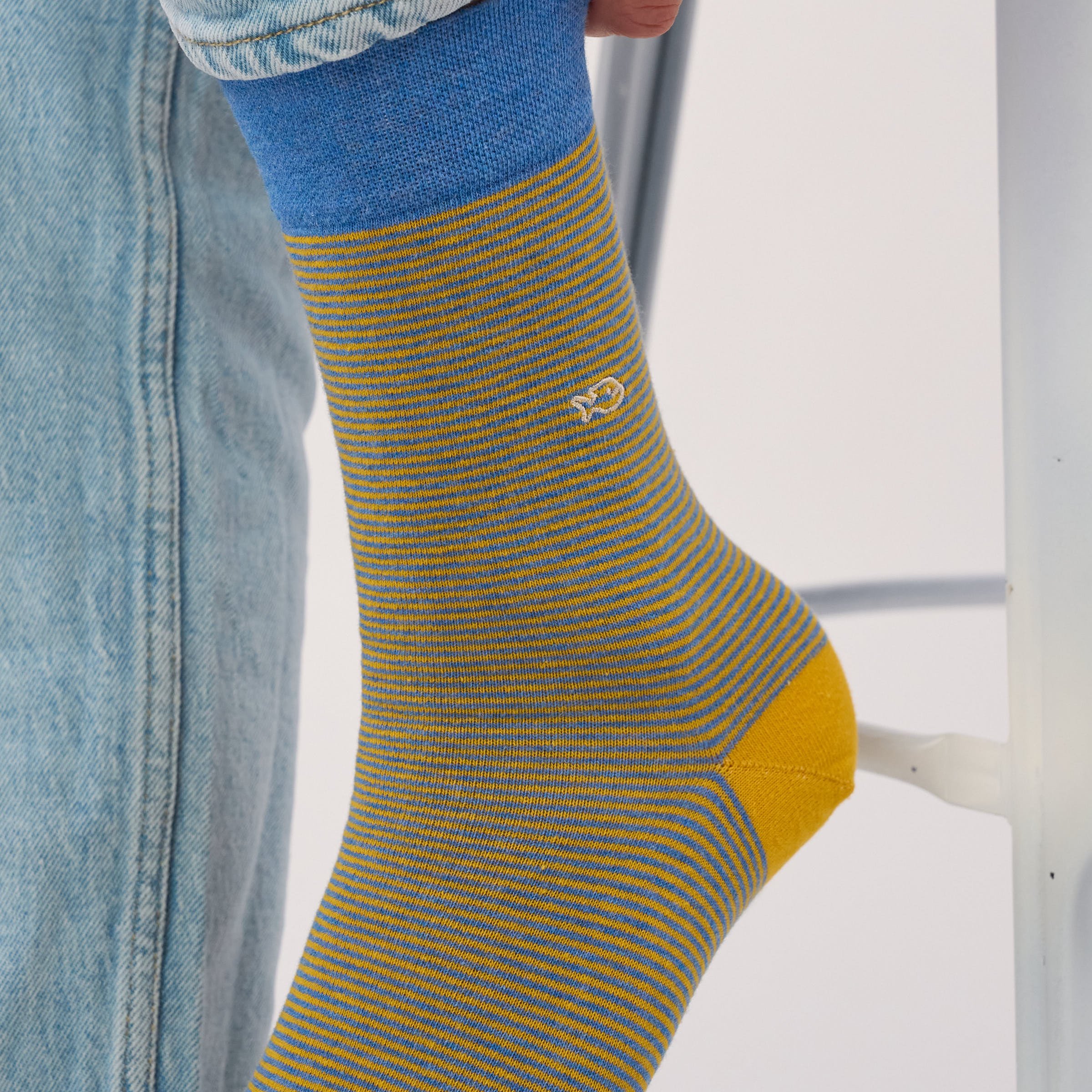 Combed cotton striped socks BILLYBELT Yellow