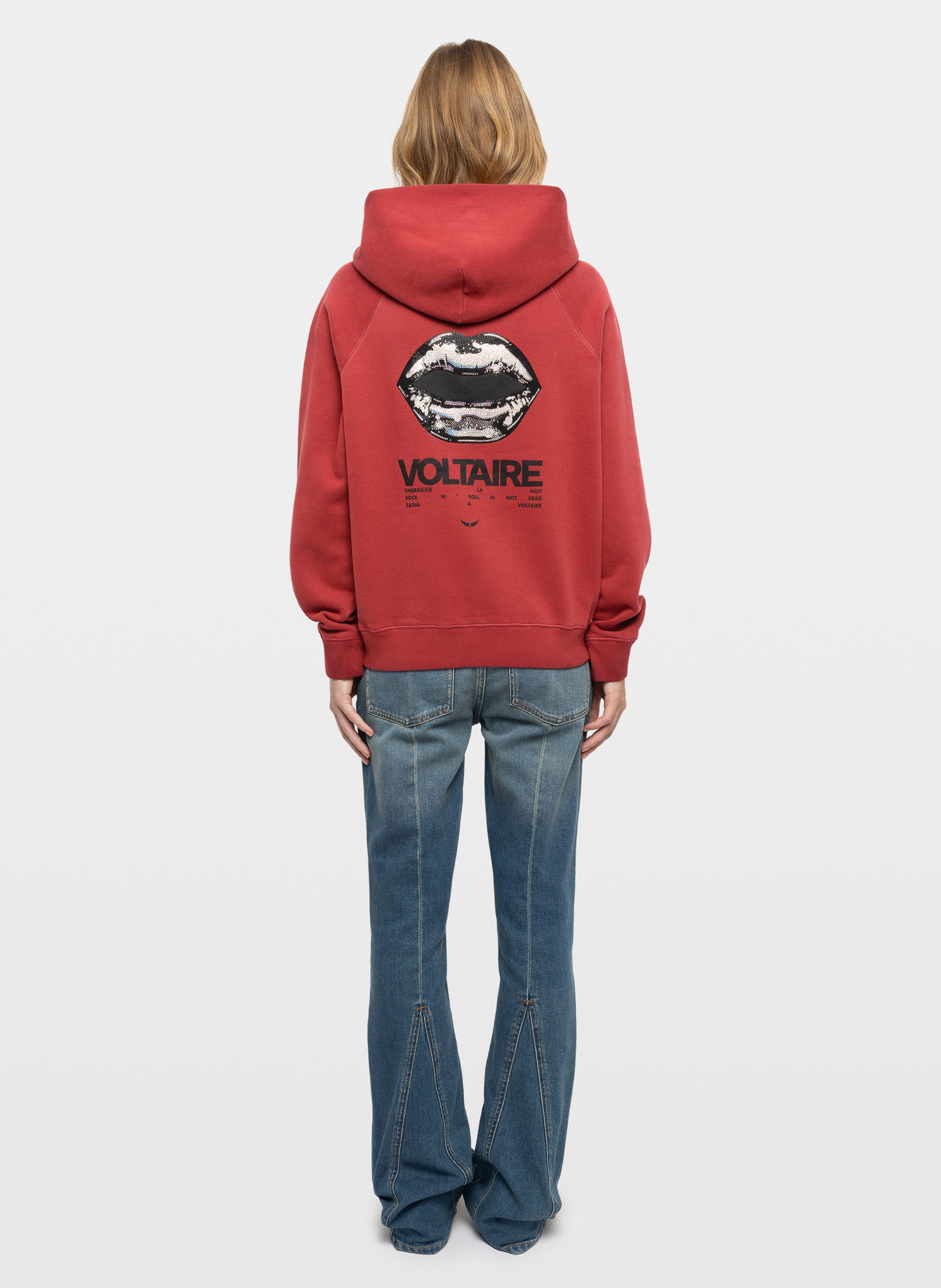 Sweat droit sérigraphié en coton mélangé ZADIG&VOLTAIRE Rouge