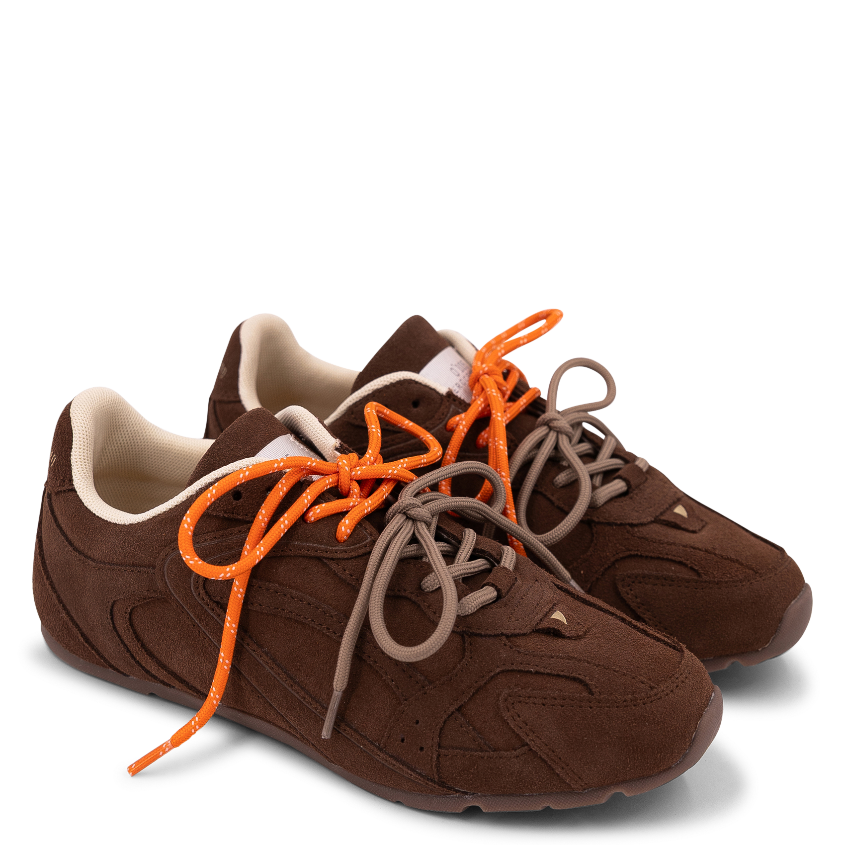 Leren sneakers met veters | Bruin 0'105 Dames