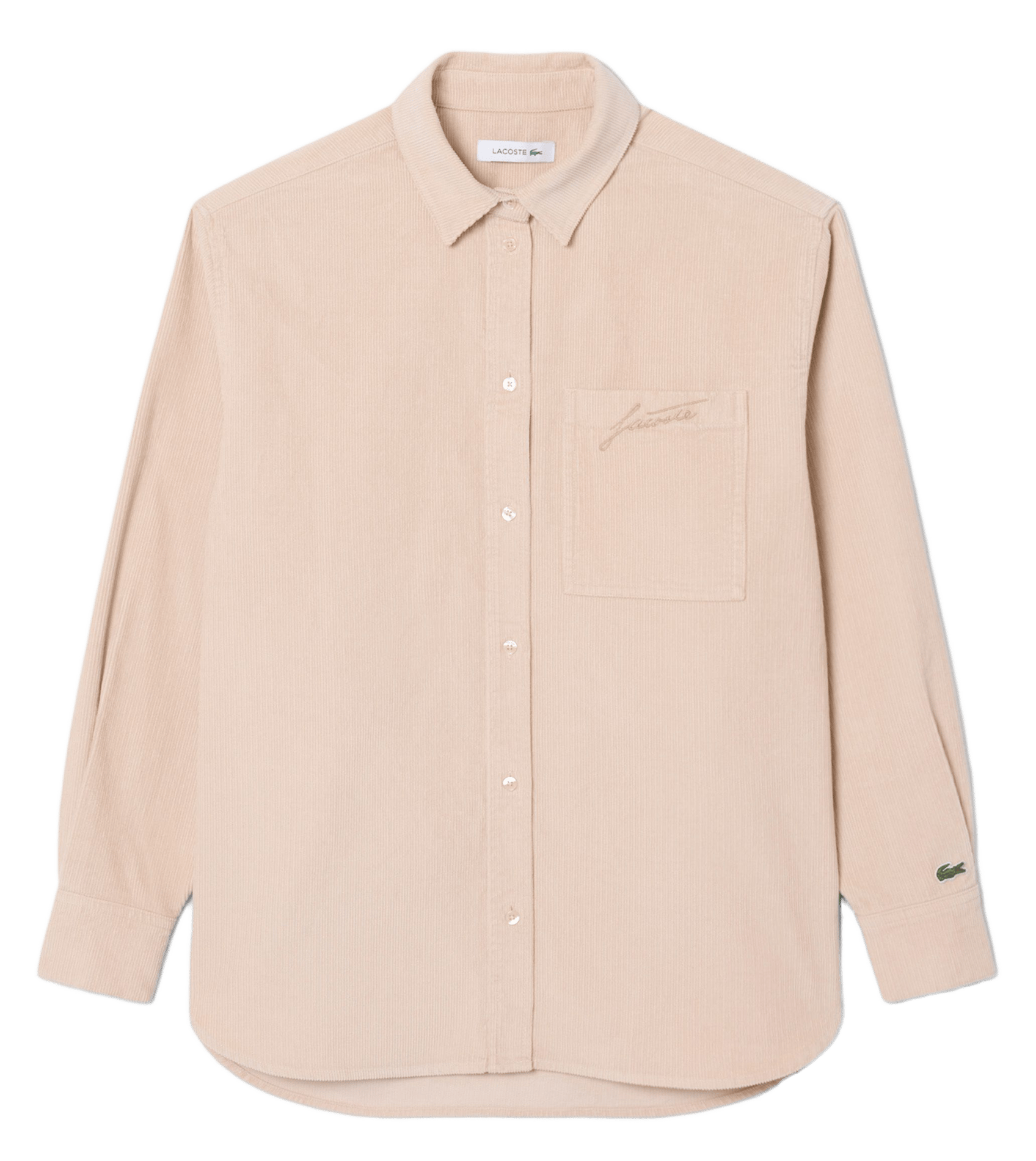 Surchemise oversize velours côtelé en coton LACOSTE Beige
