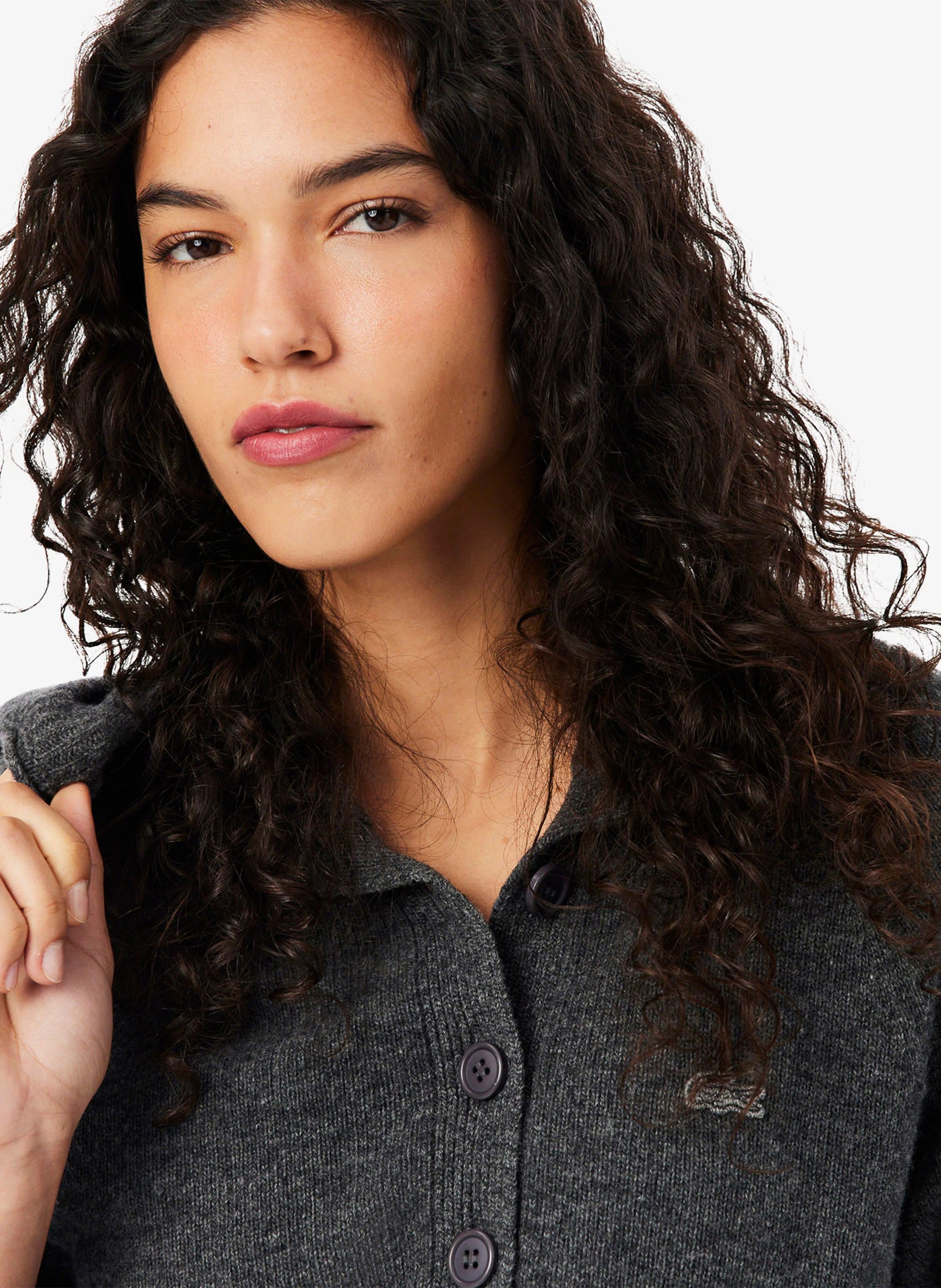 Pull ample en laine LACOSTE Gris