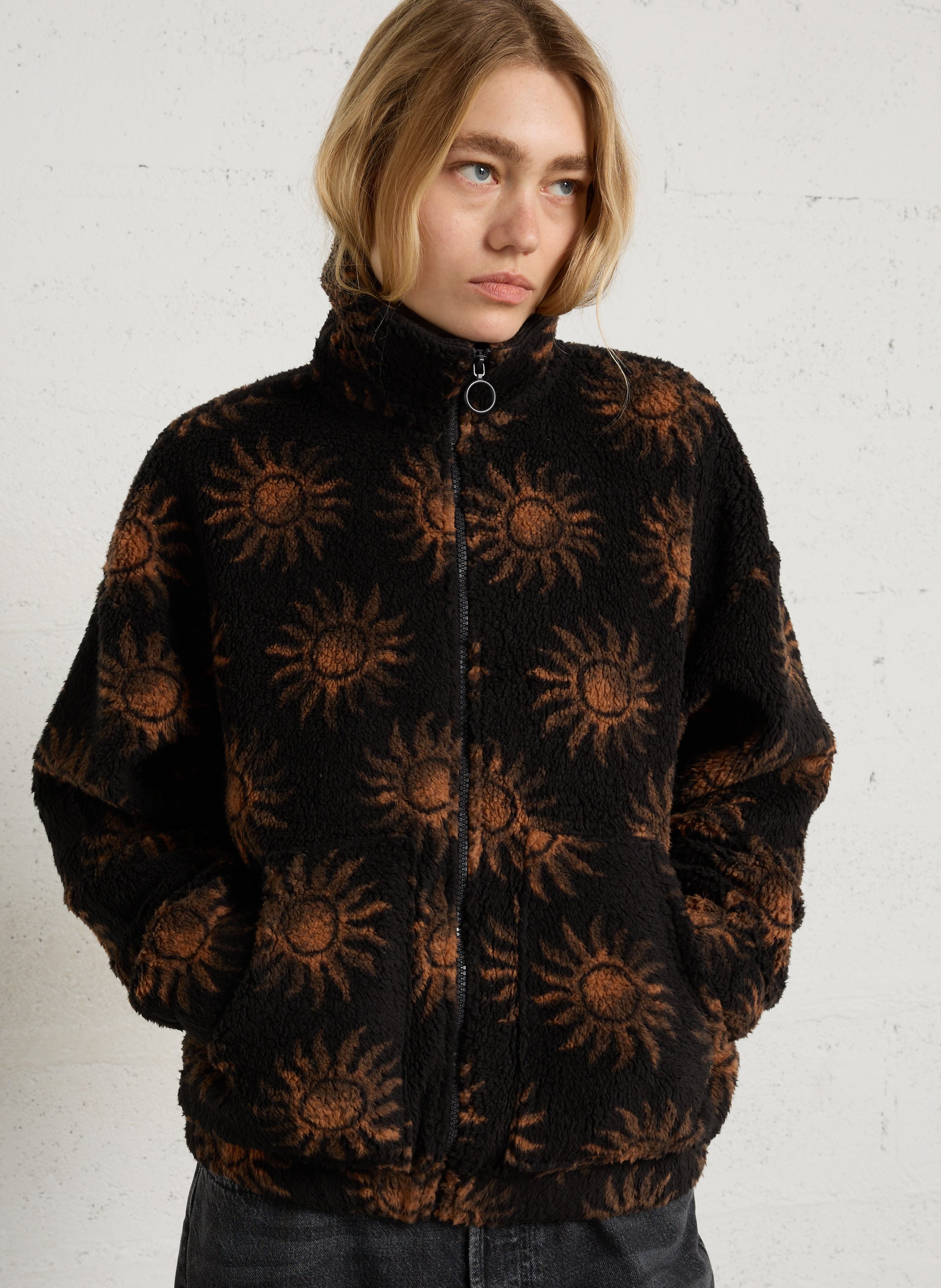 Polaire zippée col montant à motif BILLABONG Noir