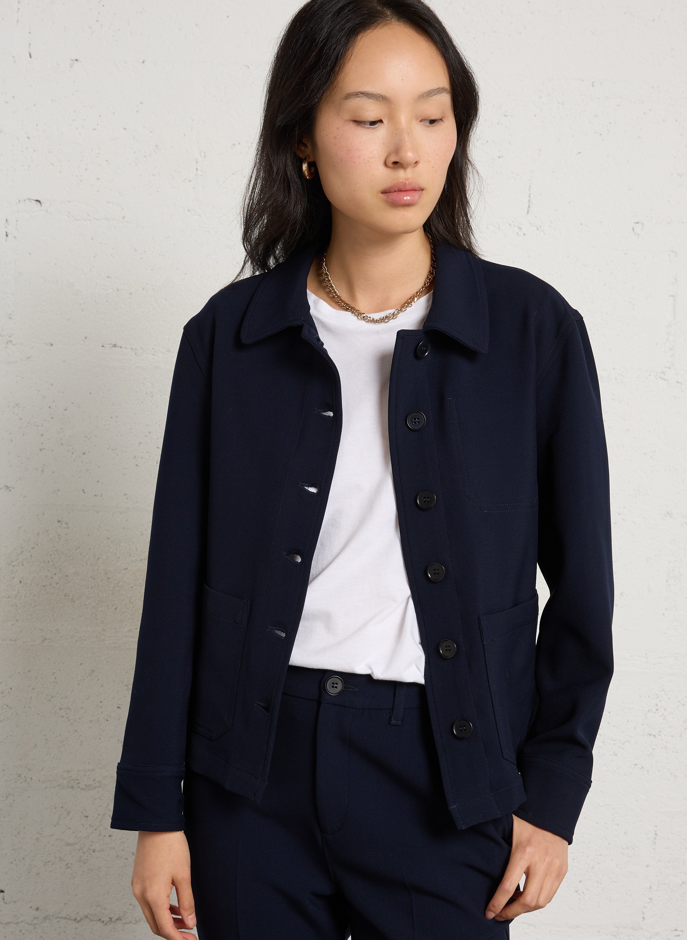 Gerade geschnittene Jacke mit klassischem Kragen BENSIMON Blau