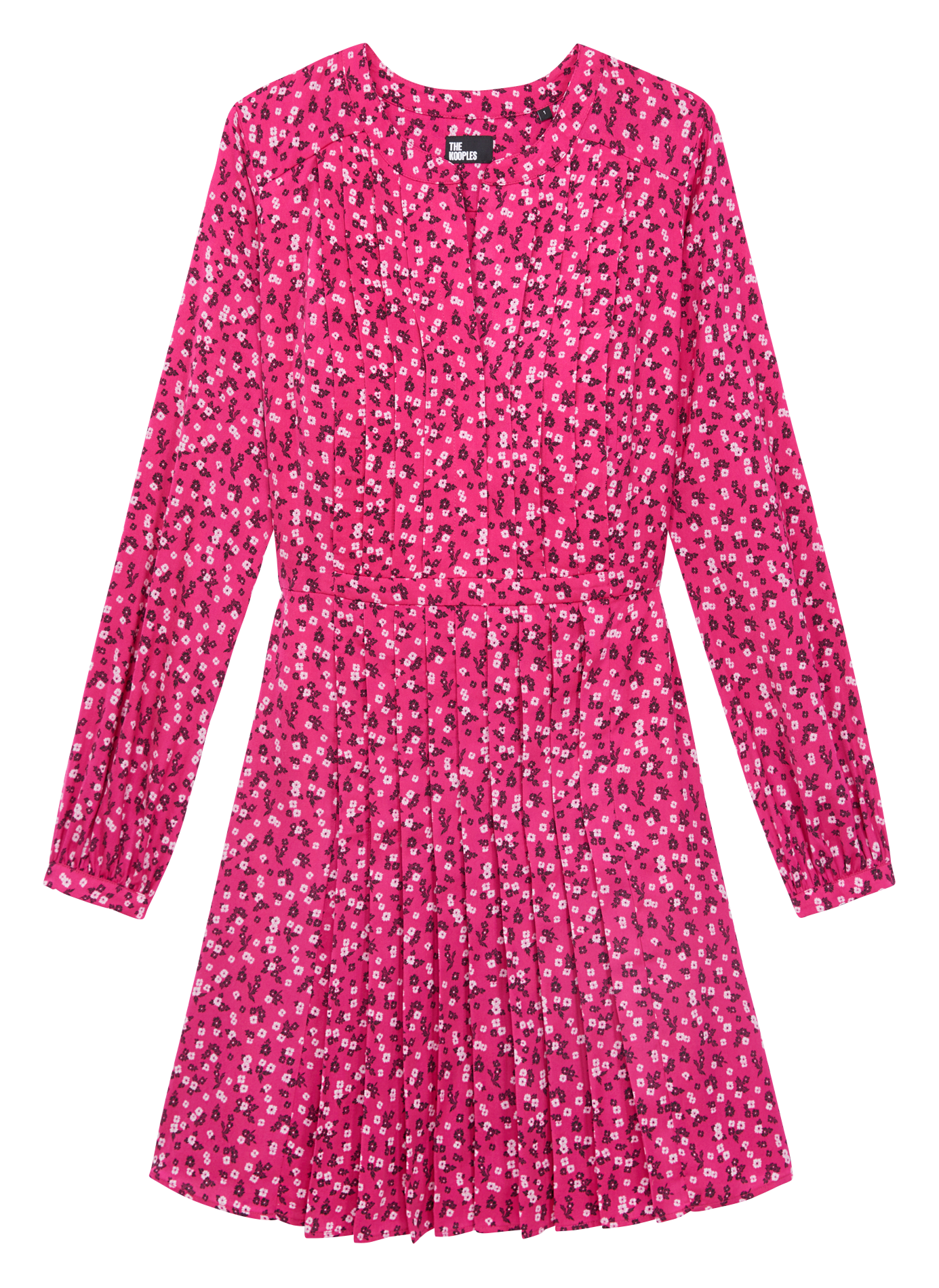 Korte jurk met ronde hals en print THE KOOPLES Roze