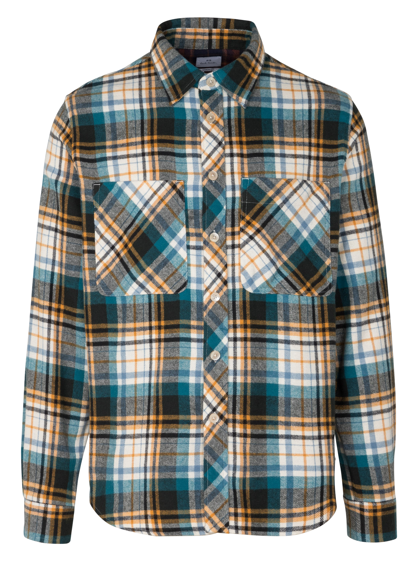 Thick checked cotton shirt with classic collar PAUL SMITH Green