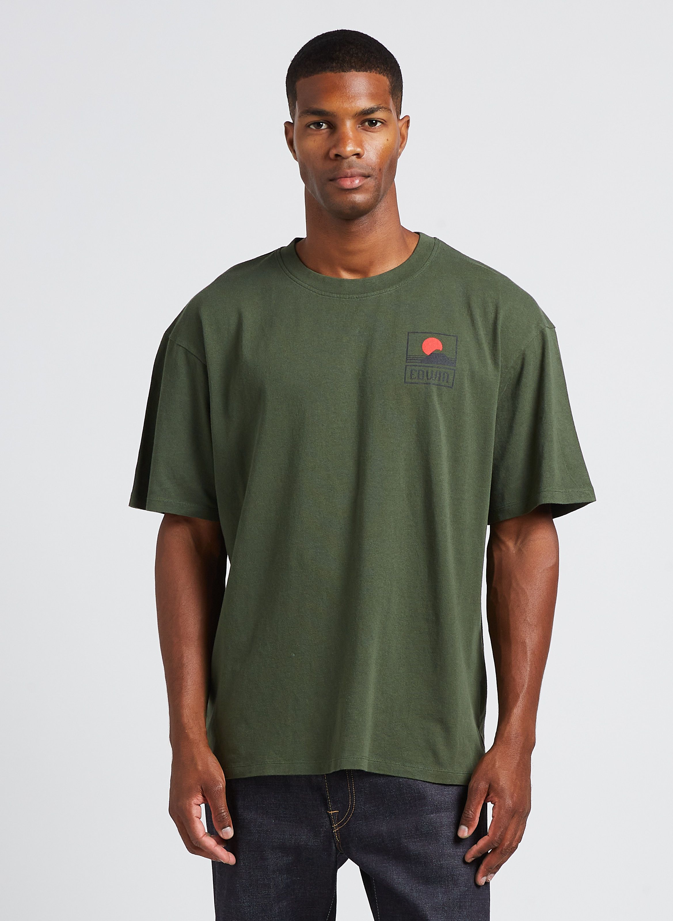 Tee shirt Doit Col Rond En Coton Kombu Green Edwin Homme Place