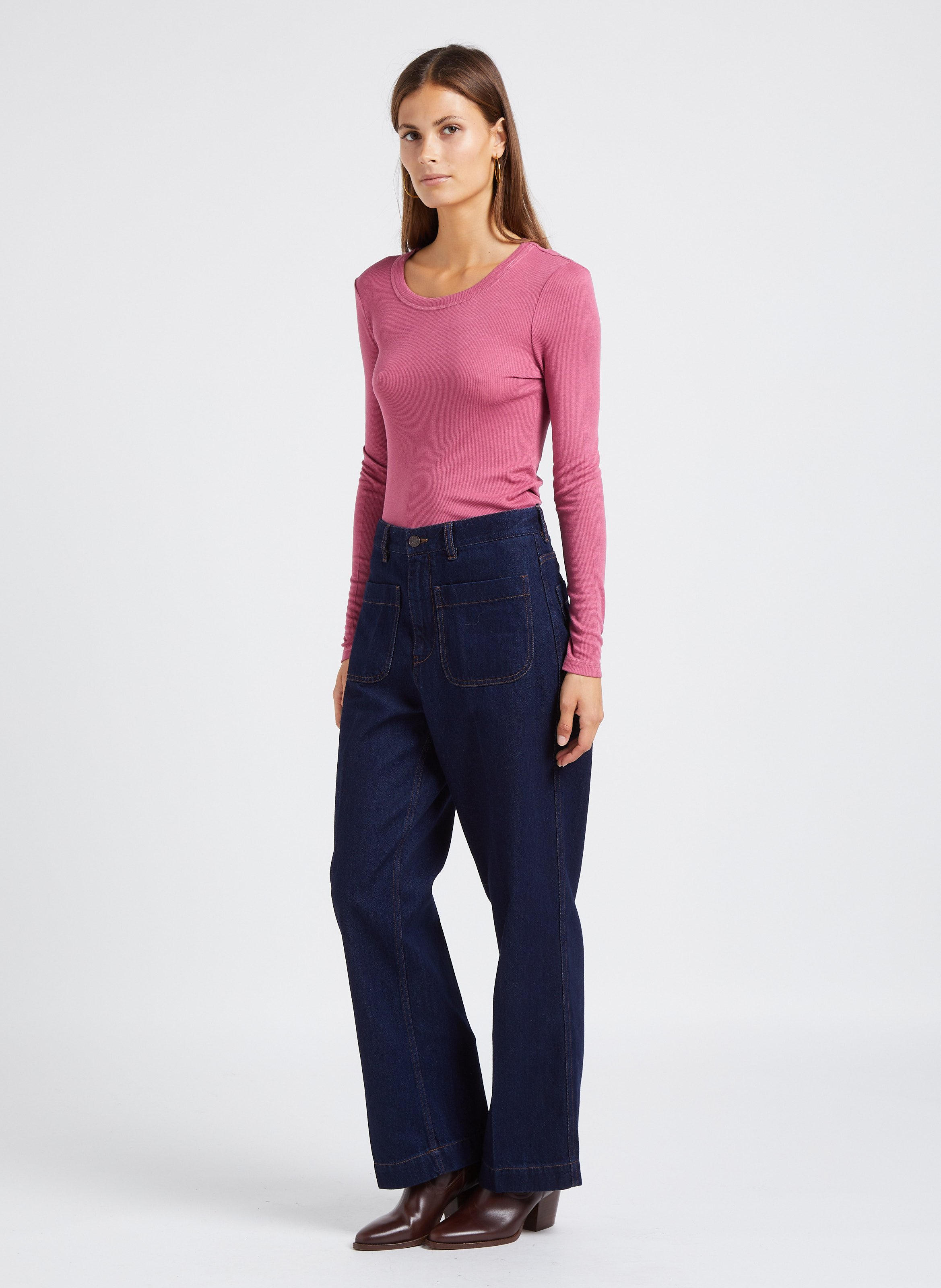 Straight Cut High Waist Jeans aus Baumwolle LAB DIP Blau