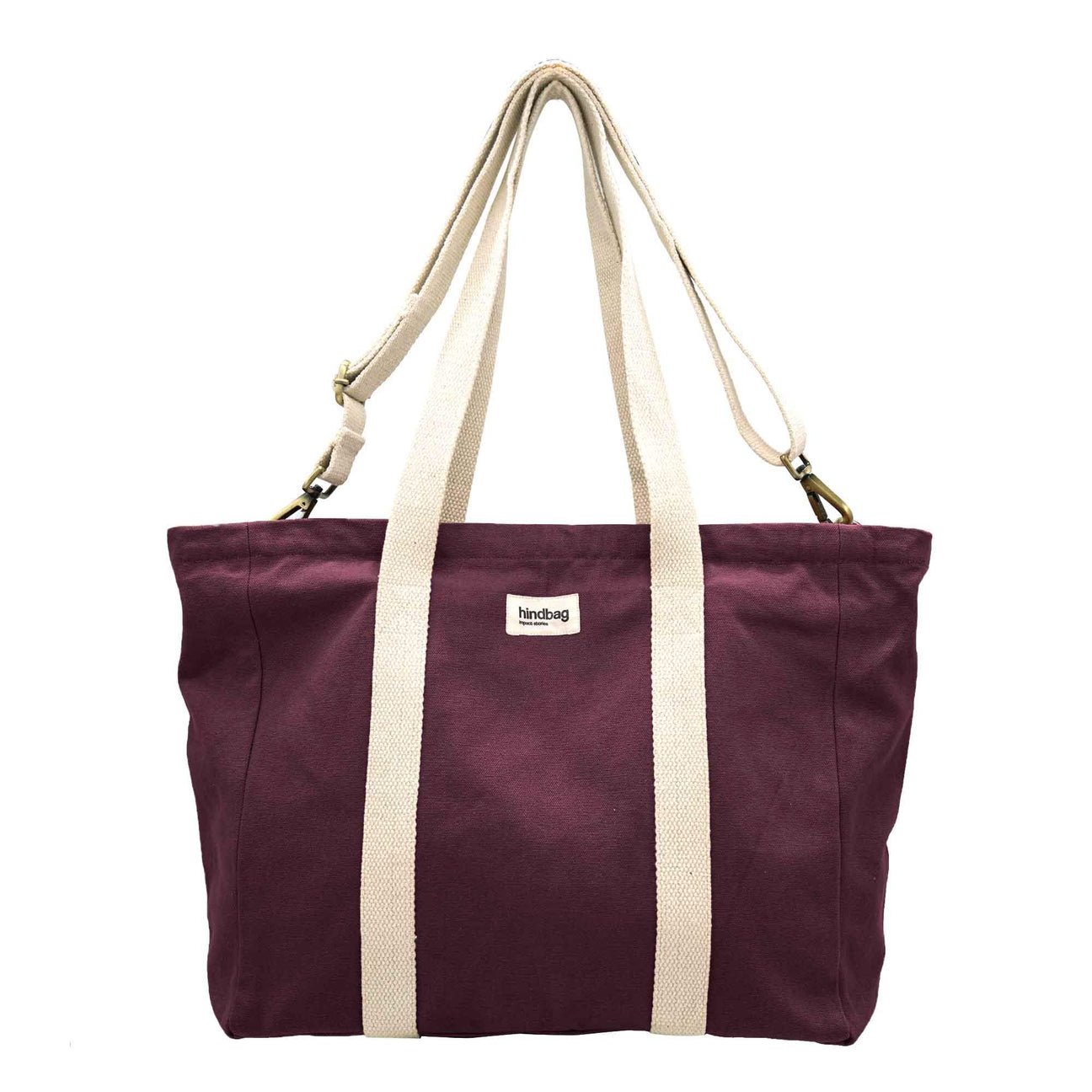 Cotton tote bag CESAR Prune