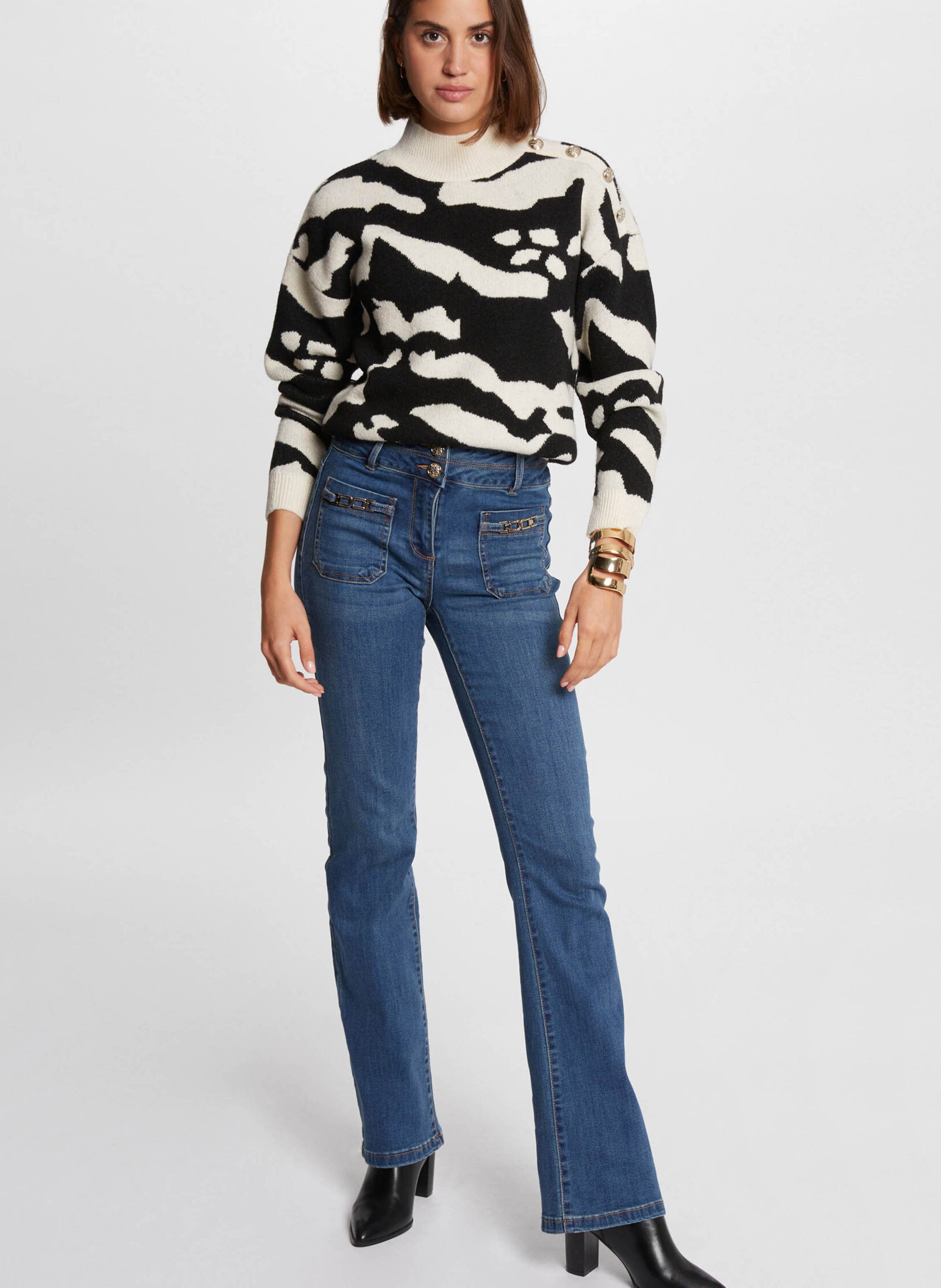 Gestreepte trui MORGAN Beige