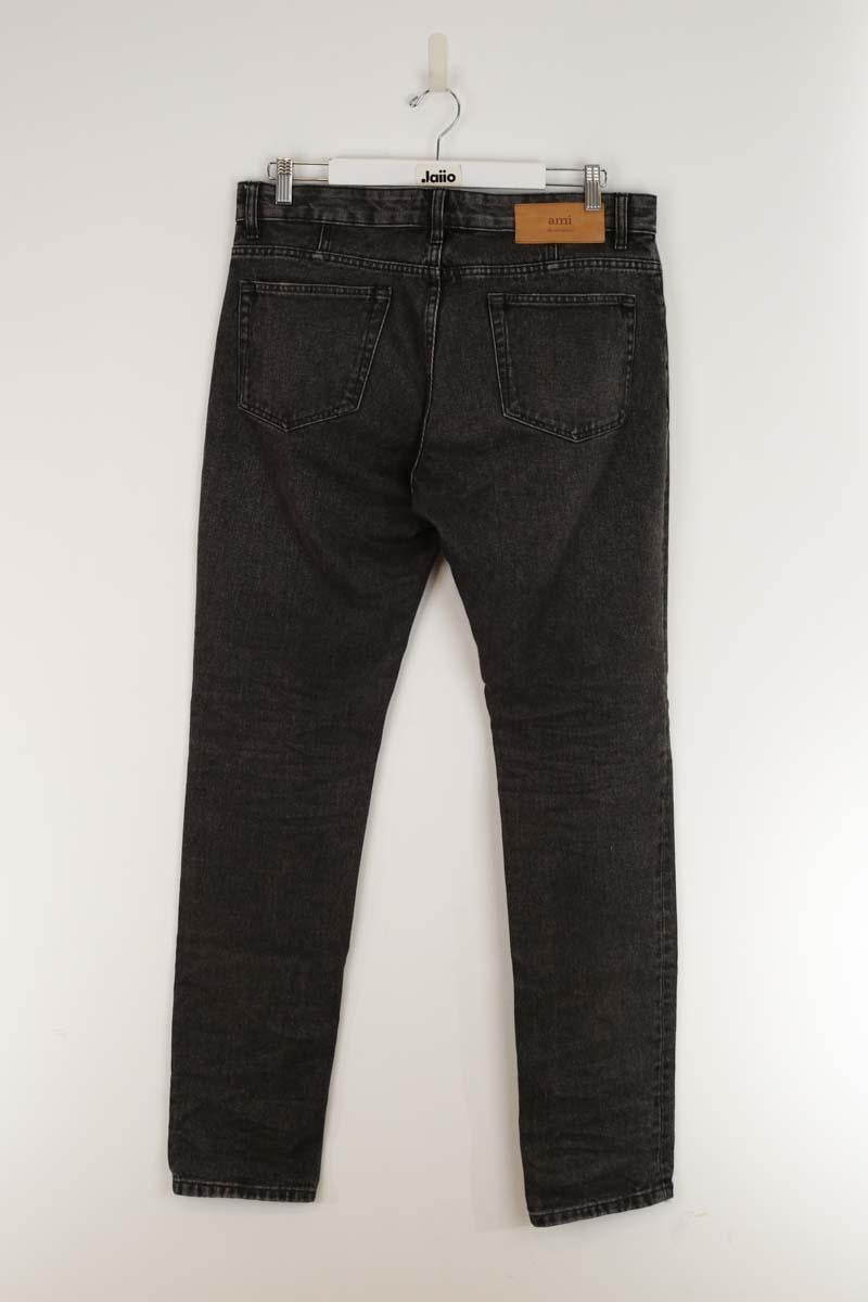 Cotton straight jeans AMI PARIS - Seconde Main Grey