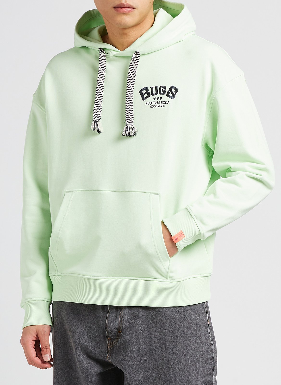 Sweater van biokatoen met capuchon SCOTCH AND SODA Groen