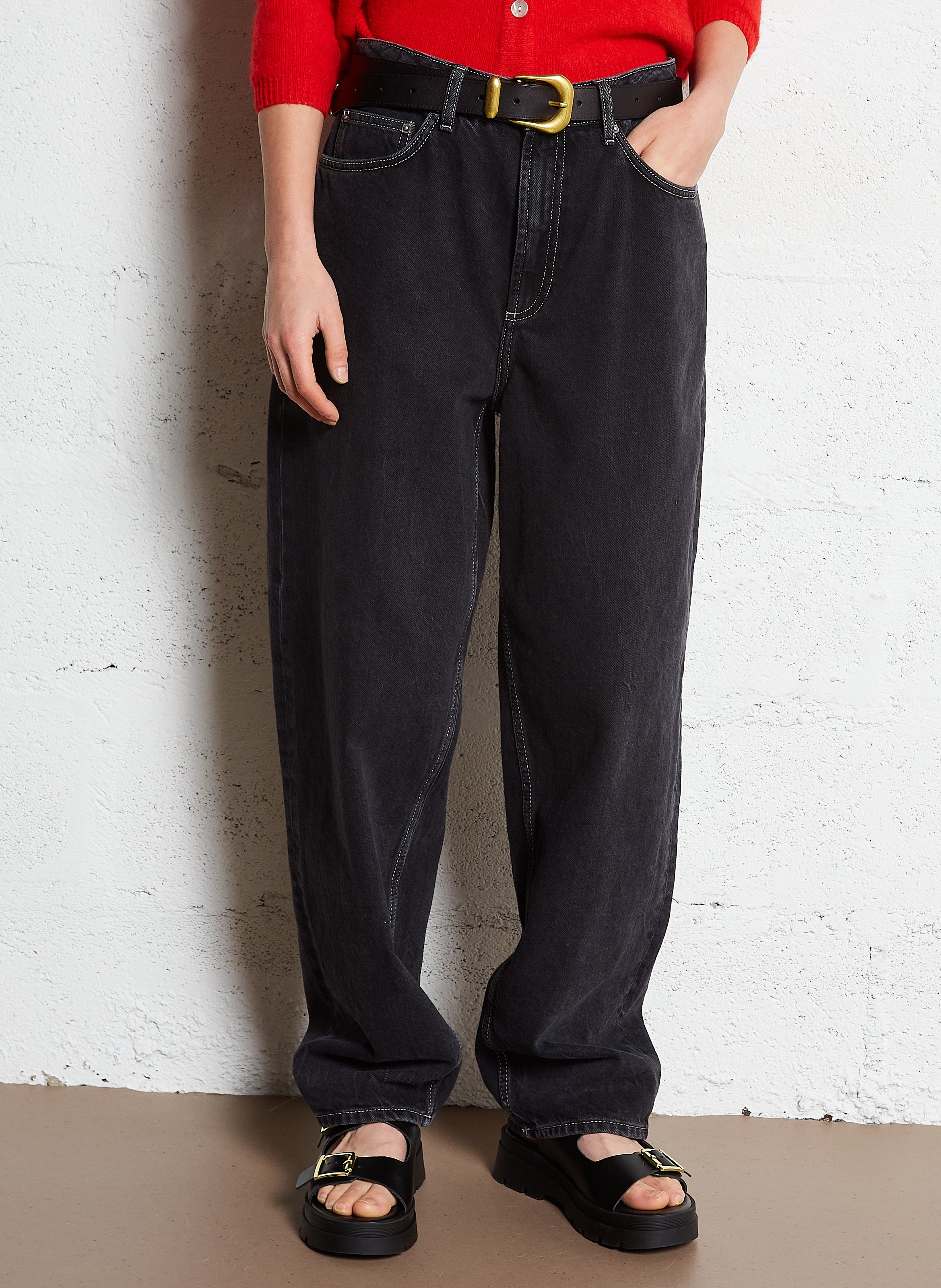 Cotton balloon jeans AMERICAN VINTAGE Black