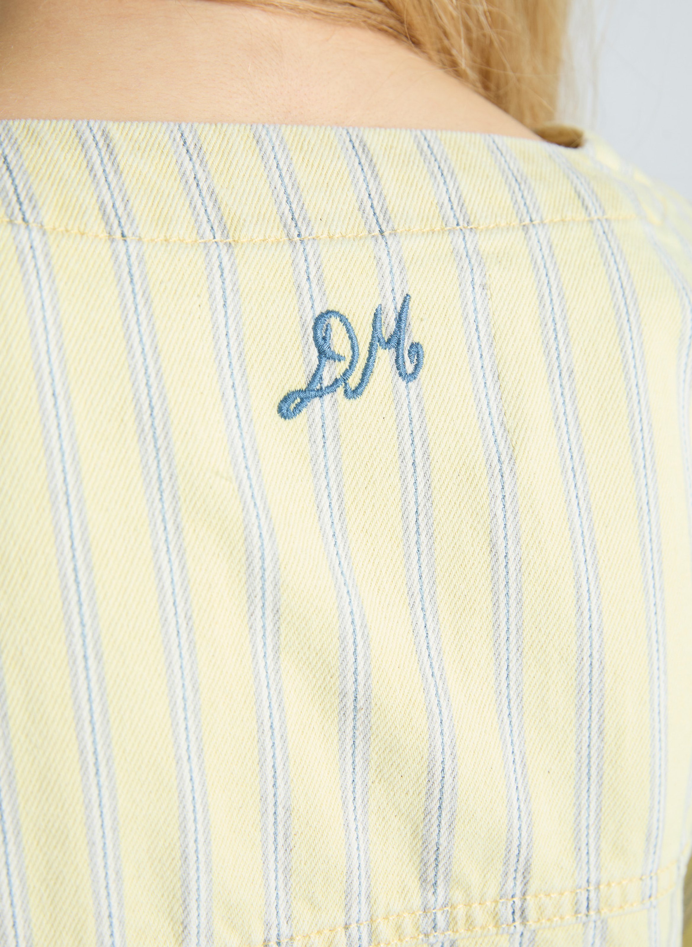 Buttoned V-neck striped jacket DAMSON MADDER Yellow