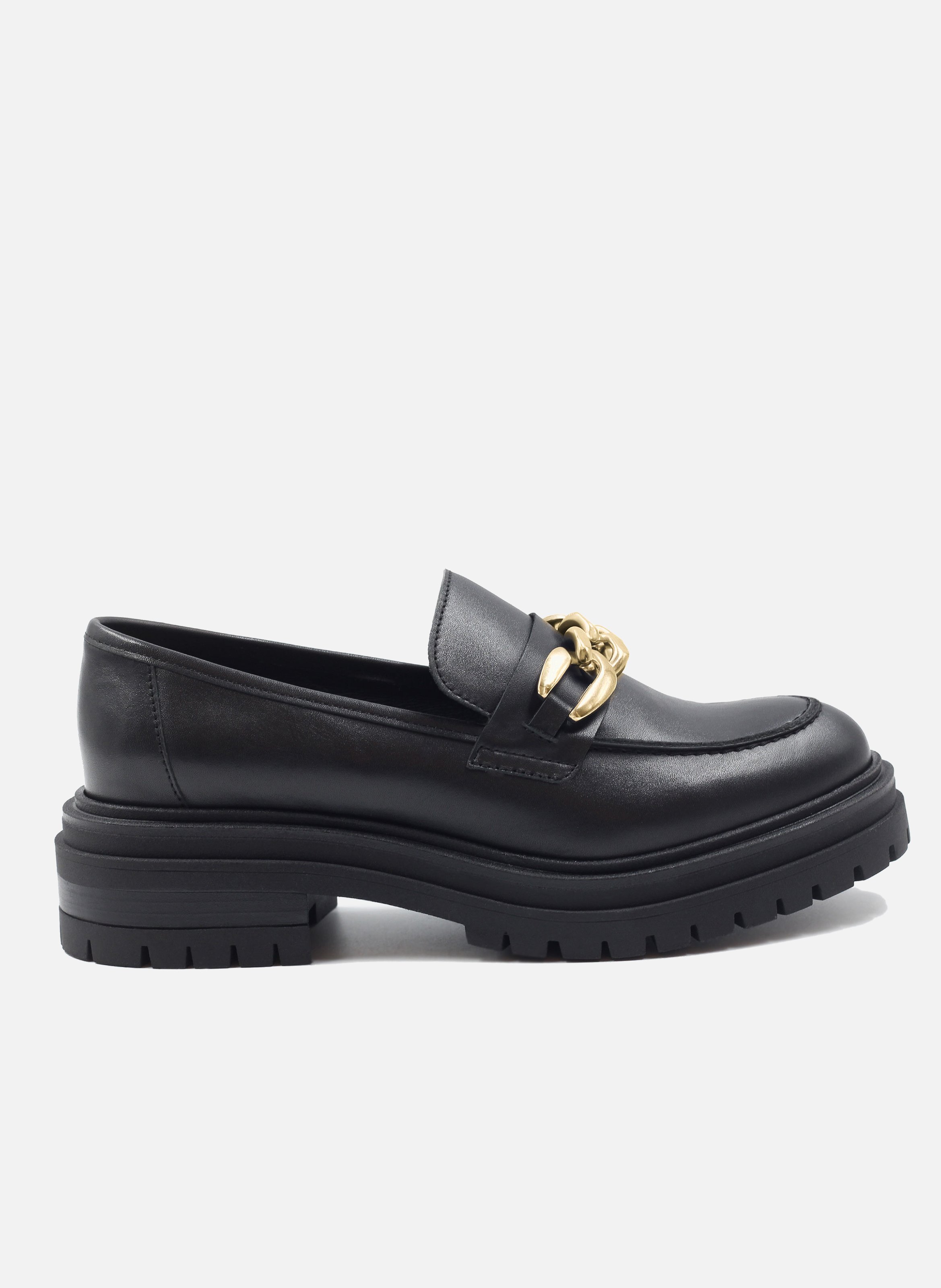 Smooth leather studded loafers JULES & JENN Black