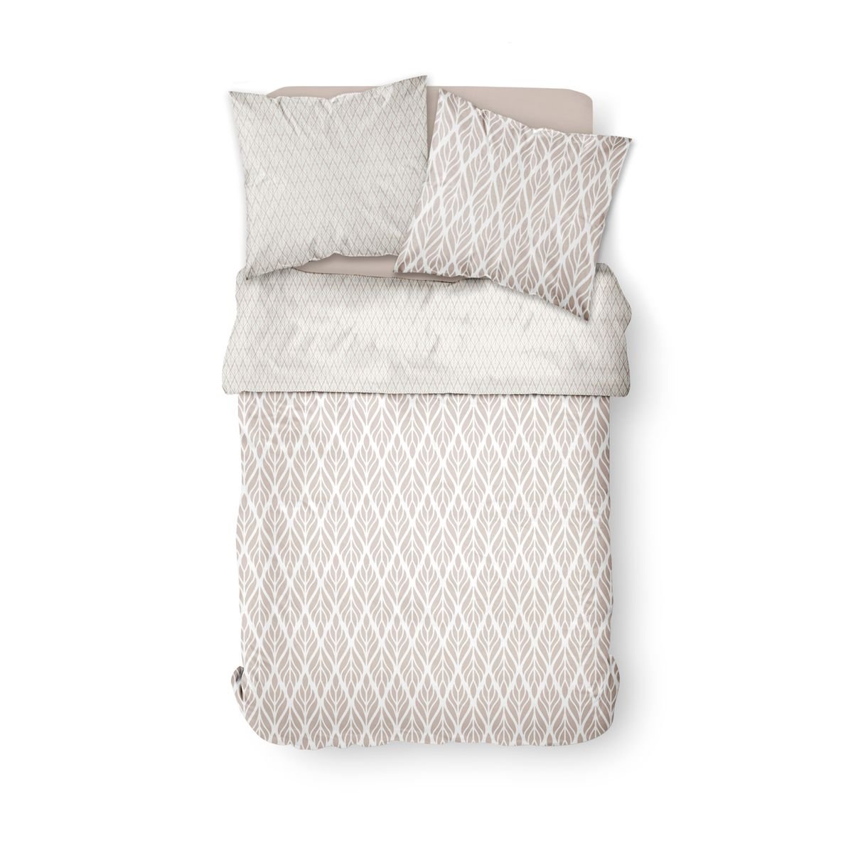 Parure de lit imprimé en coton TODAY LINGE DE MAISON Beige