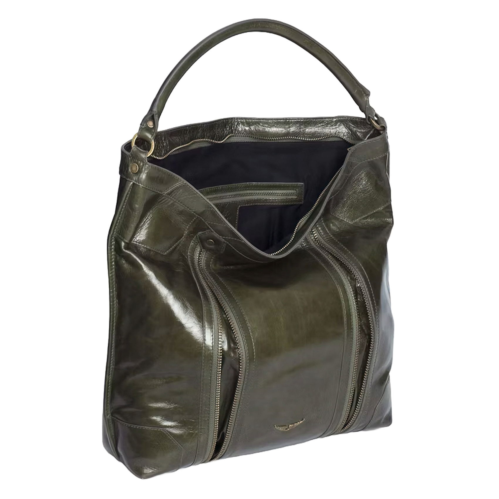 Schoudertas van lakleer ZADIG&VOLTAIRE Groen