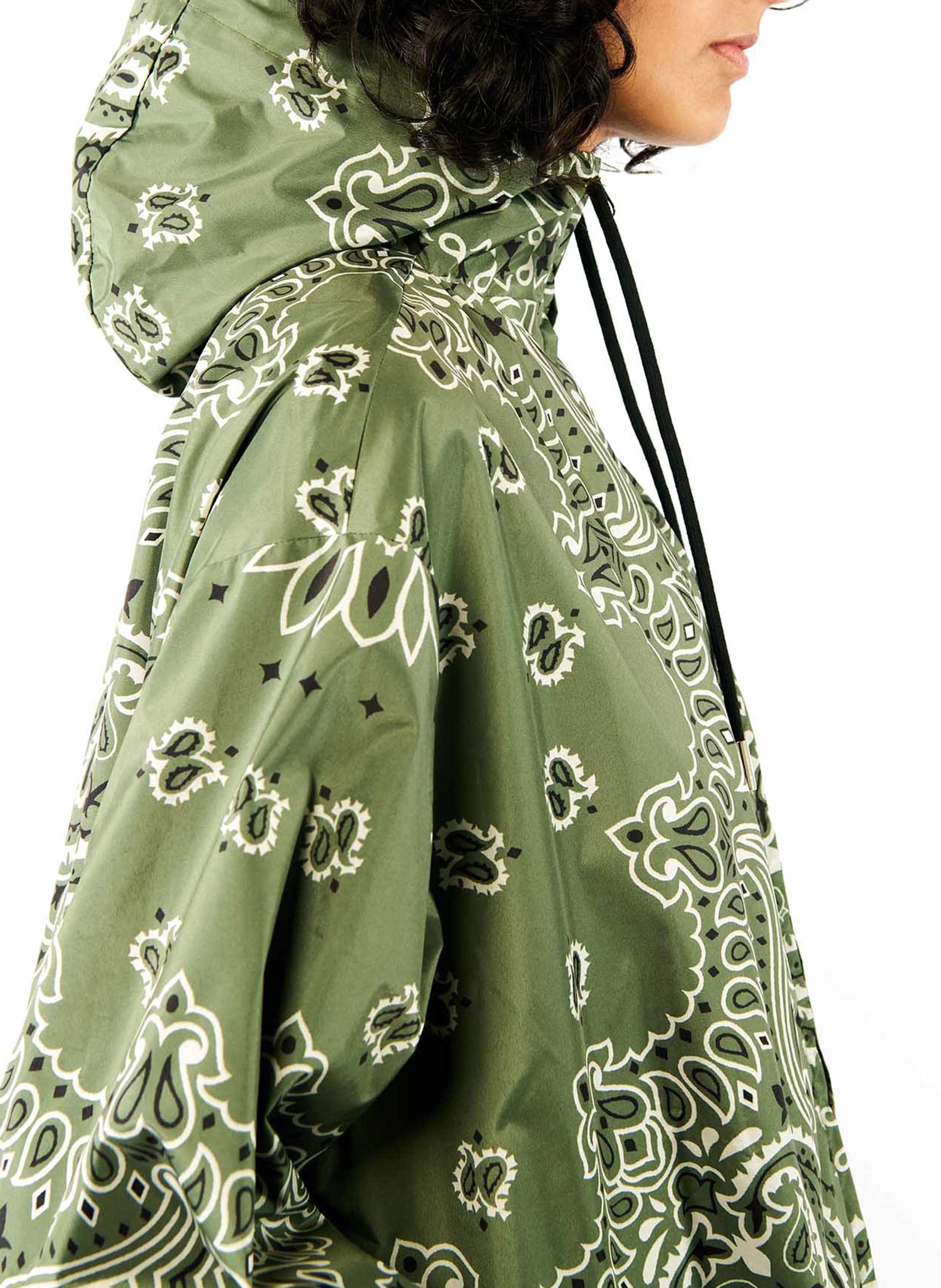 Oversized Printed Windbreaker WILD Khaki