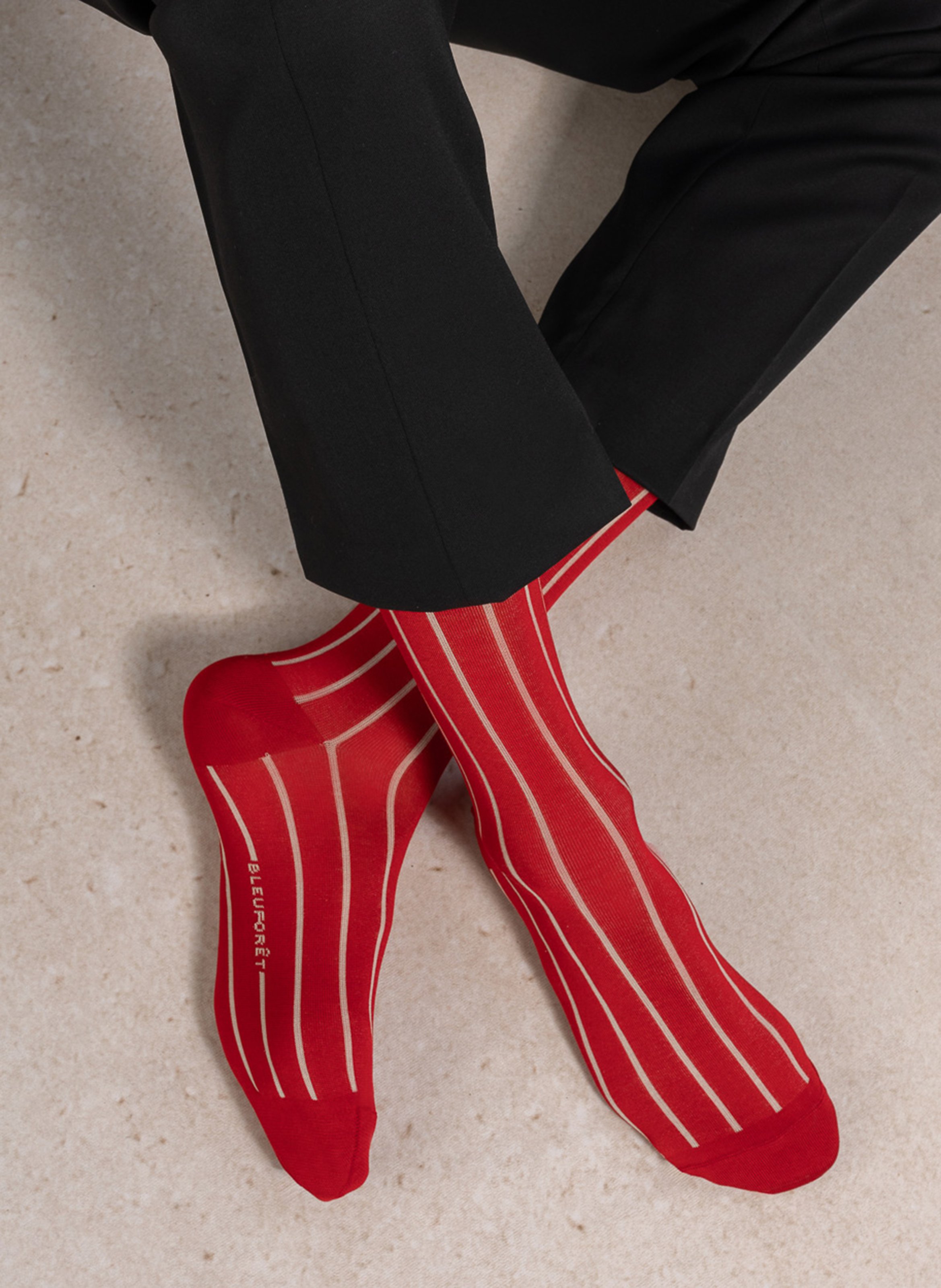 Mid-calf striped socks BLEUFORET Red