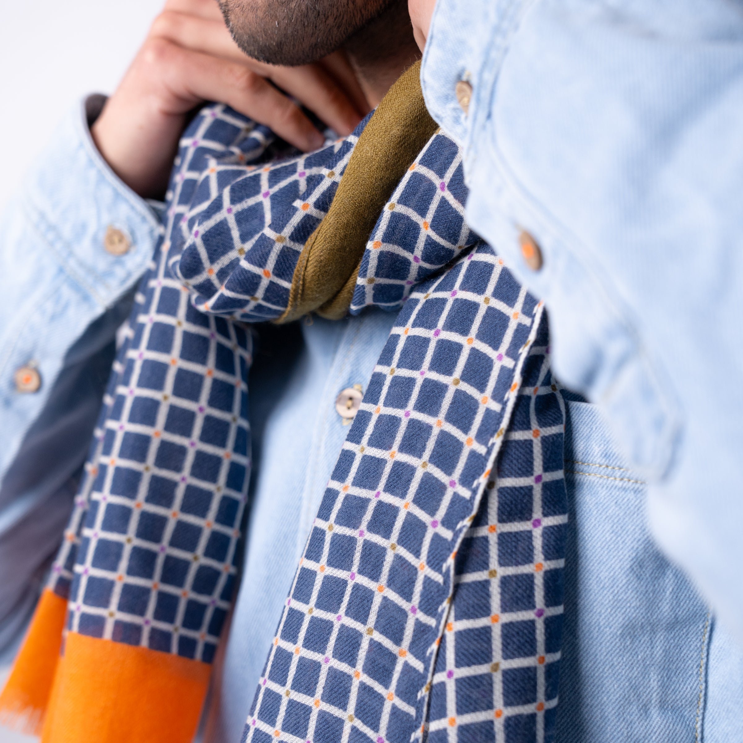 Floaty wool scarf BILLYBELT Blue