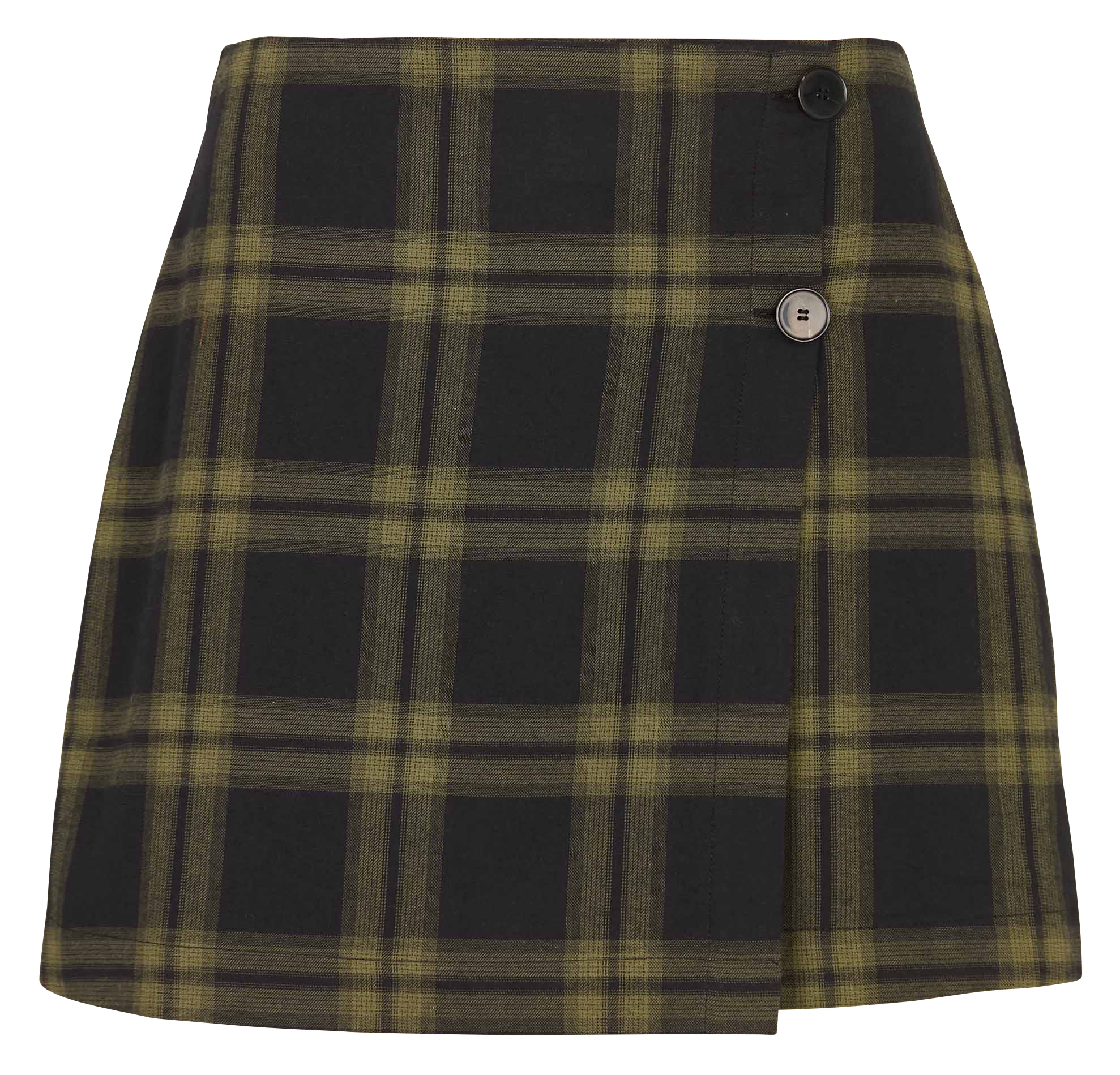 Jupe courte à carreaux DES PETITS HAUTS Vert
