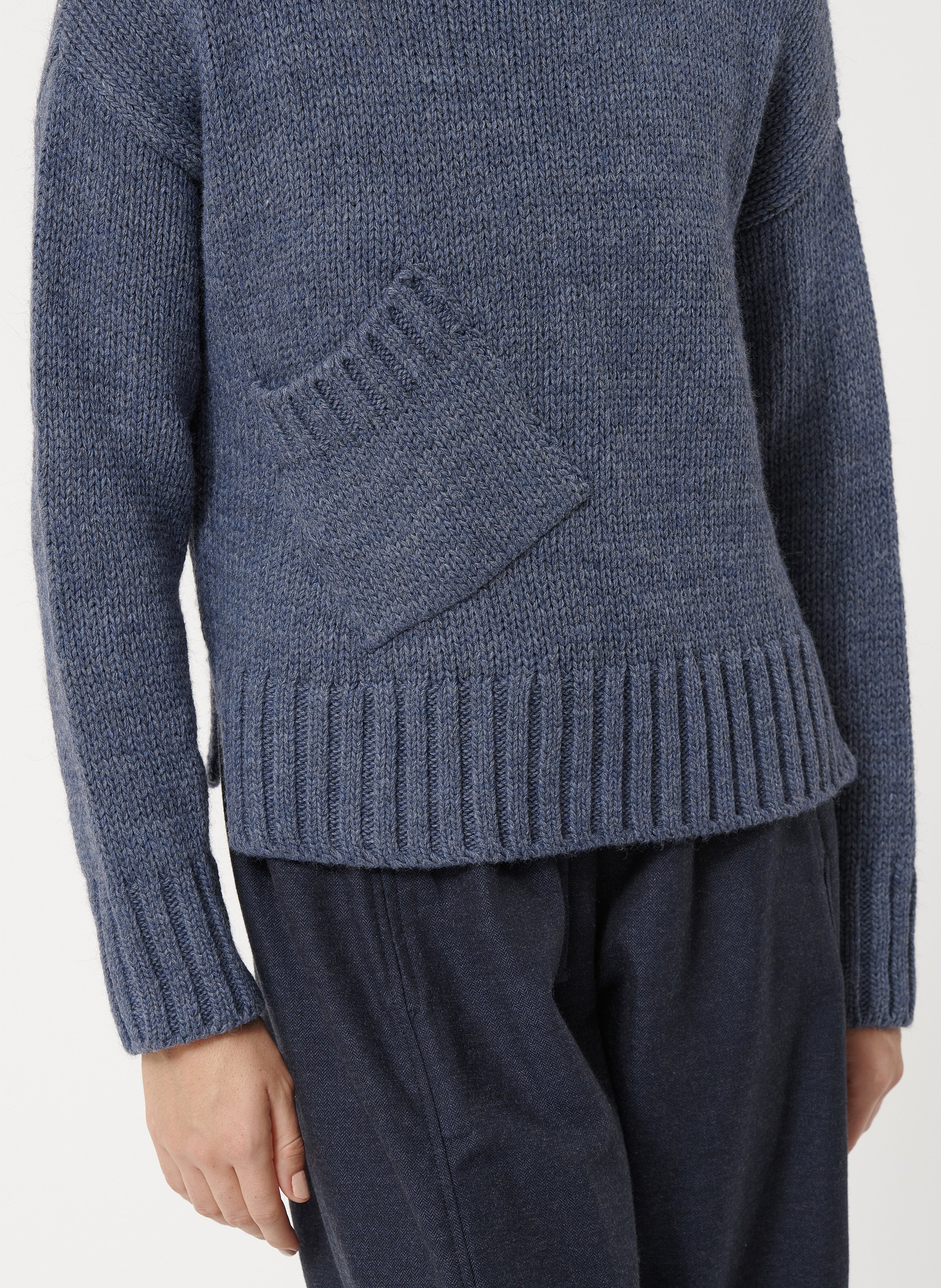 Pull col rond  HUMILITY Bleu