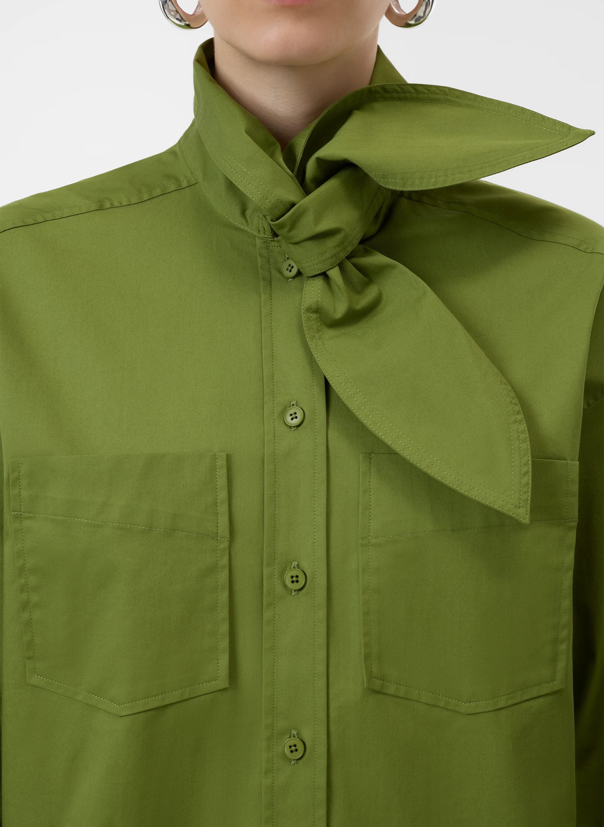 Straight organic cotton shirt CLOSED Green