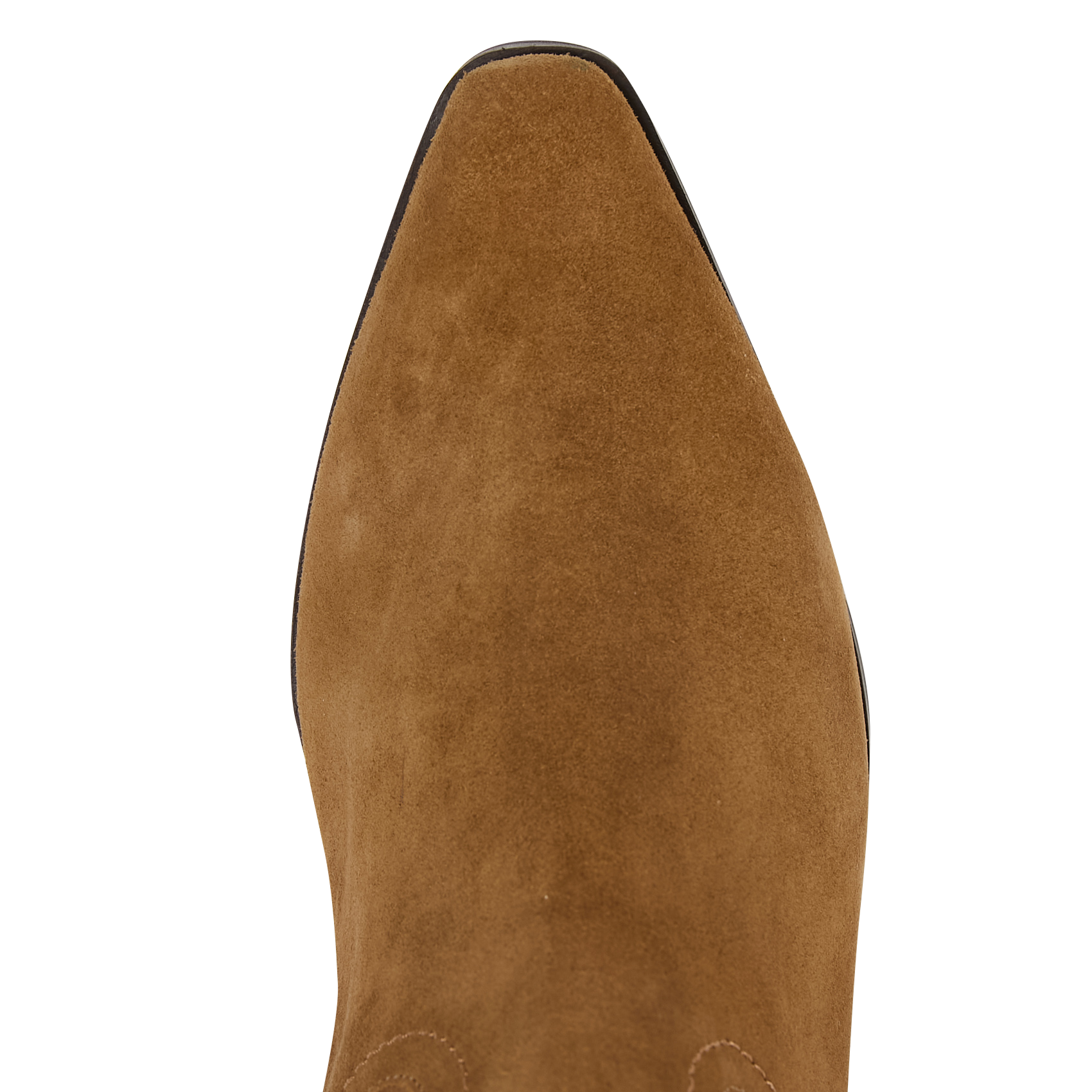 Boots western cloutées en cuir velours BOCAGE Marron