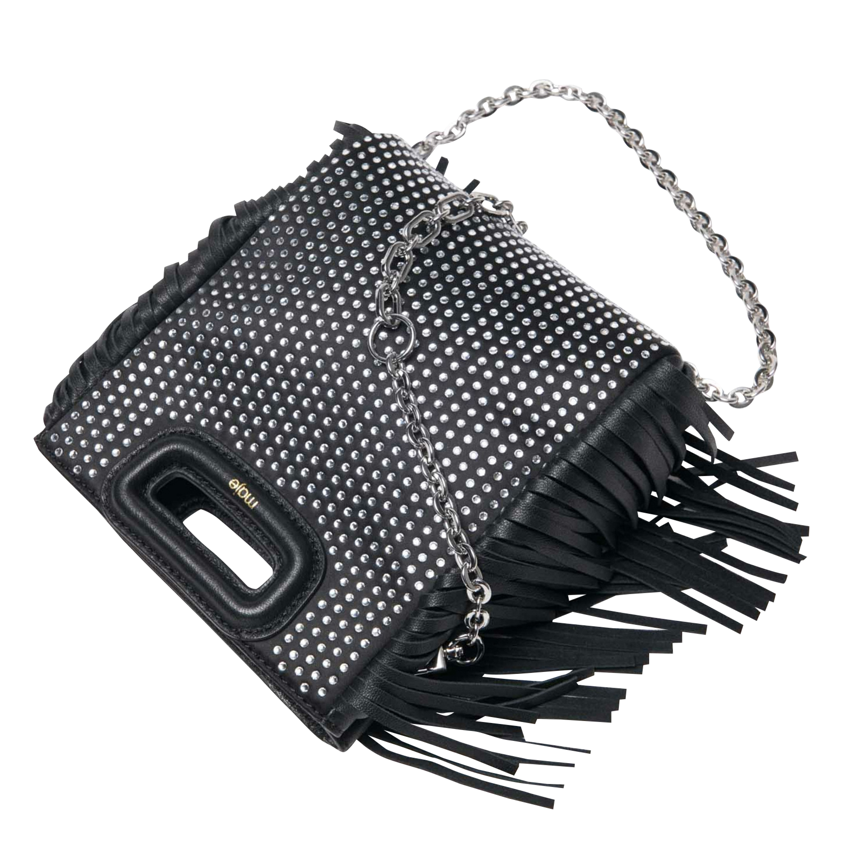 Schoudertas met stras MAJE Zwart