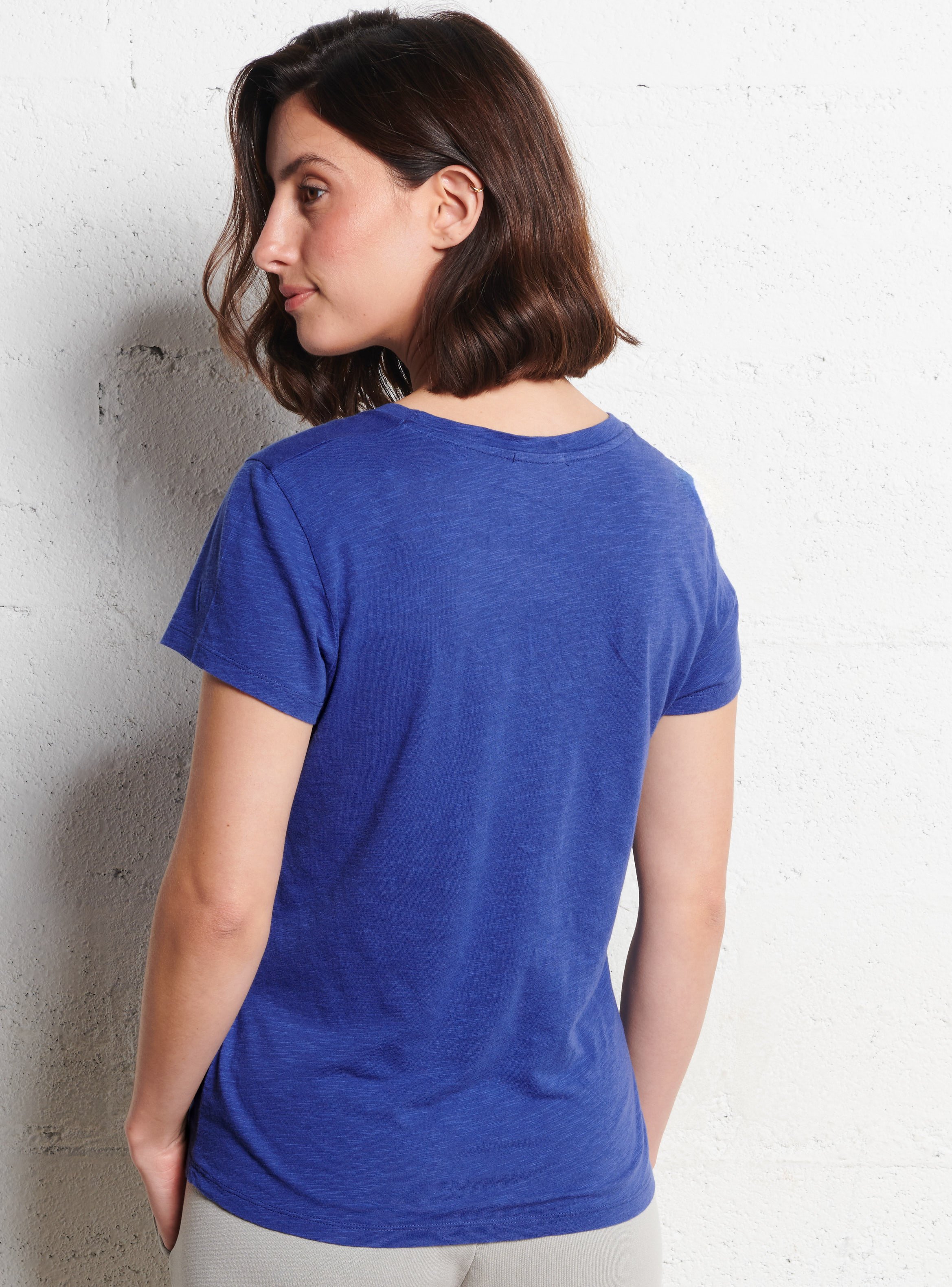 Basic cotton-mix T-shirt AMERICAN VINTAGE Blue