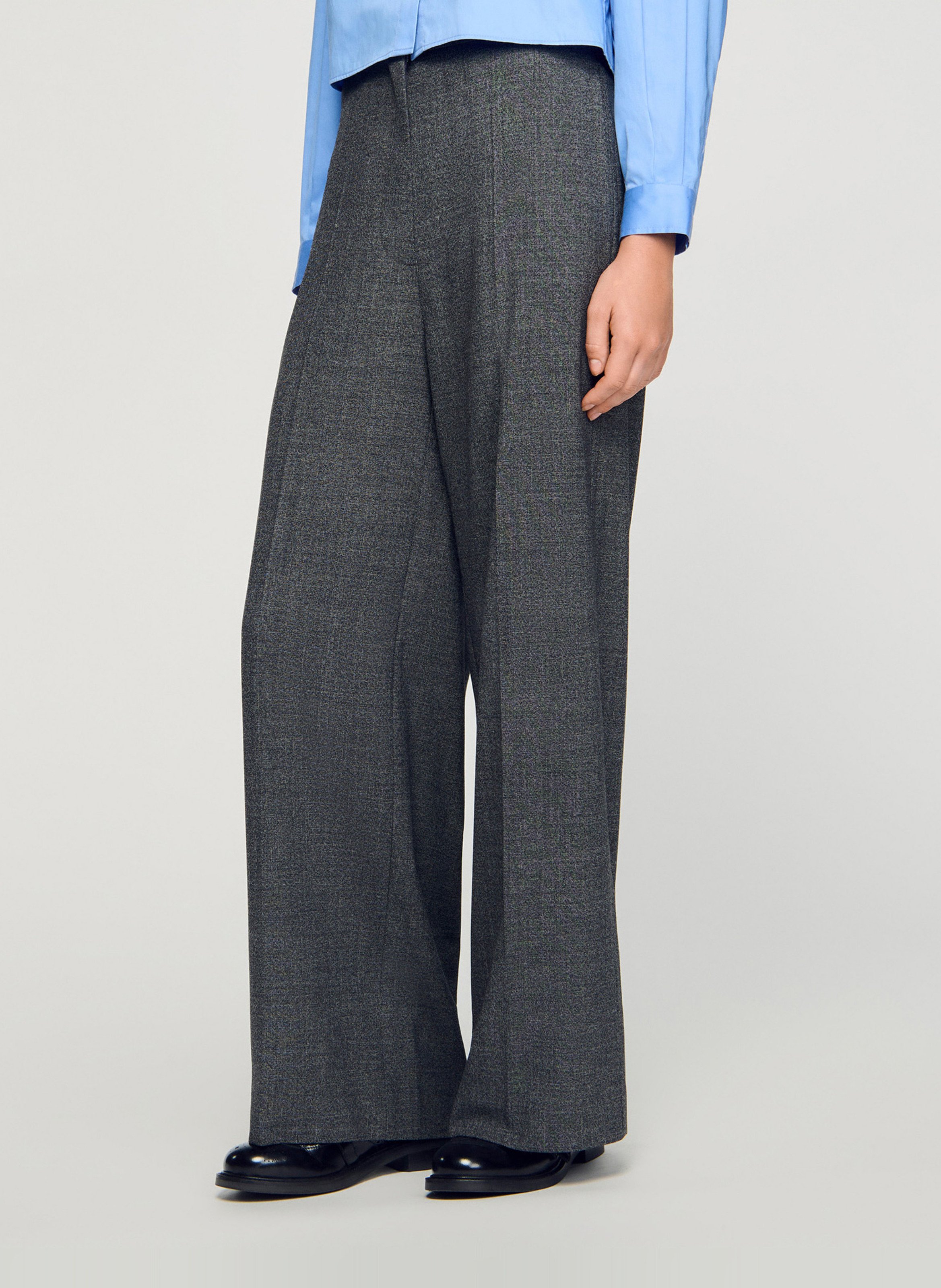 Pantalon large SANDRO Gris