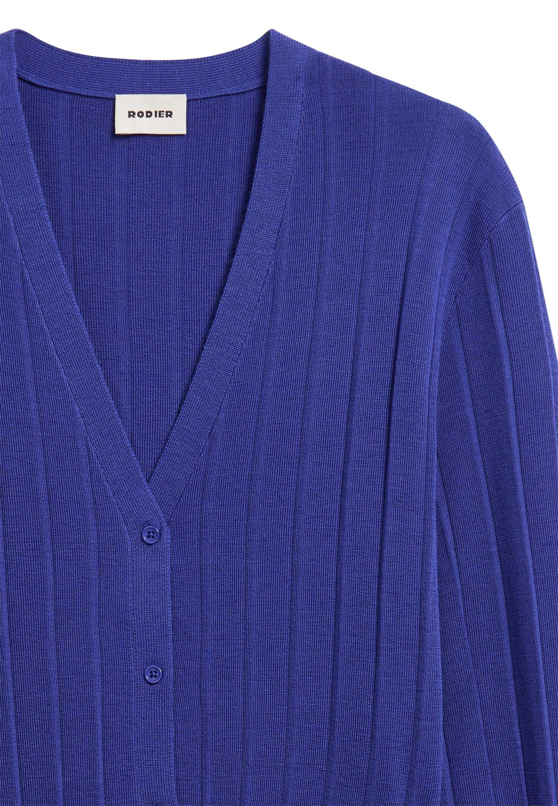 Bulgarie merino wool short cardigan RODIER Blue