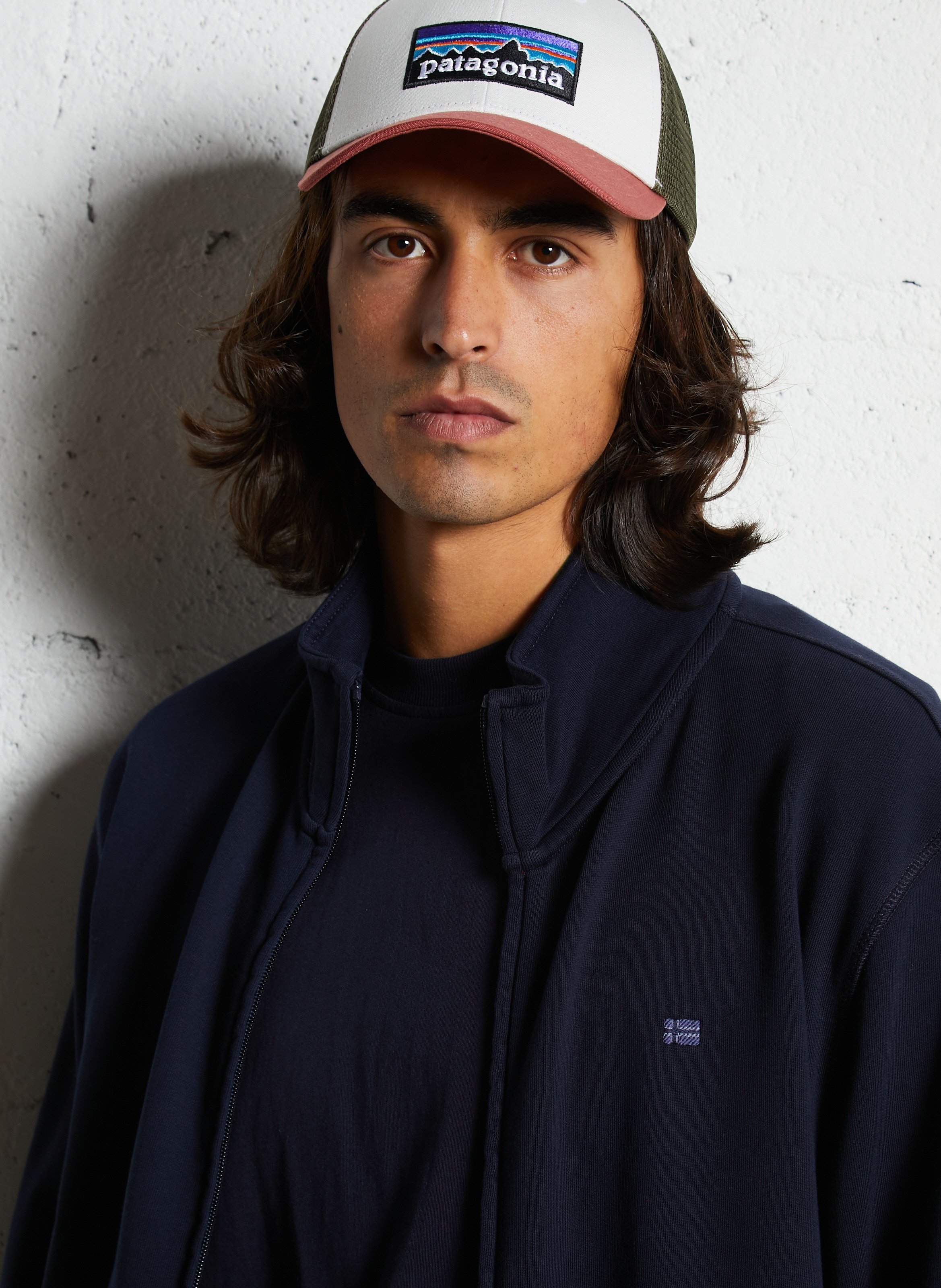 Gilet droit col montant en coton NAPAPIJRI Bleu