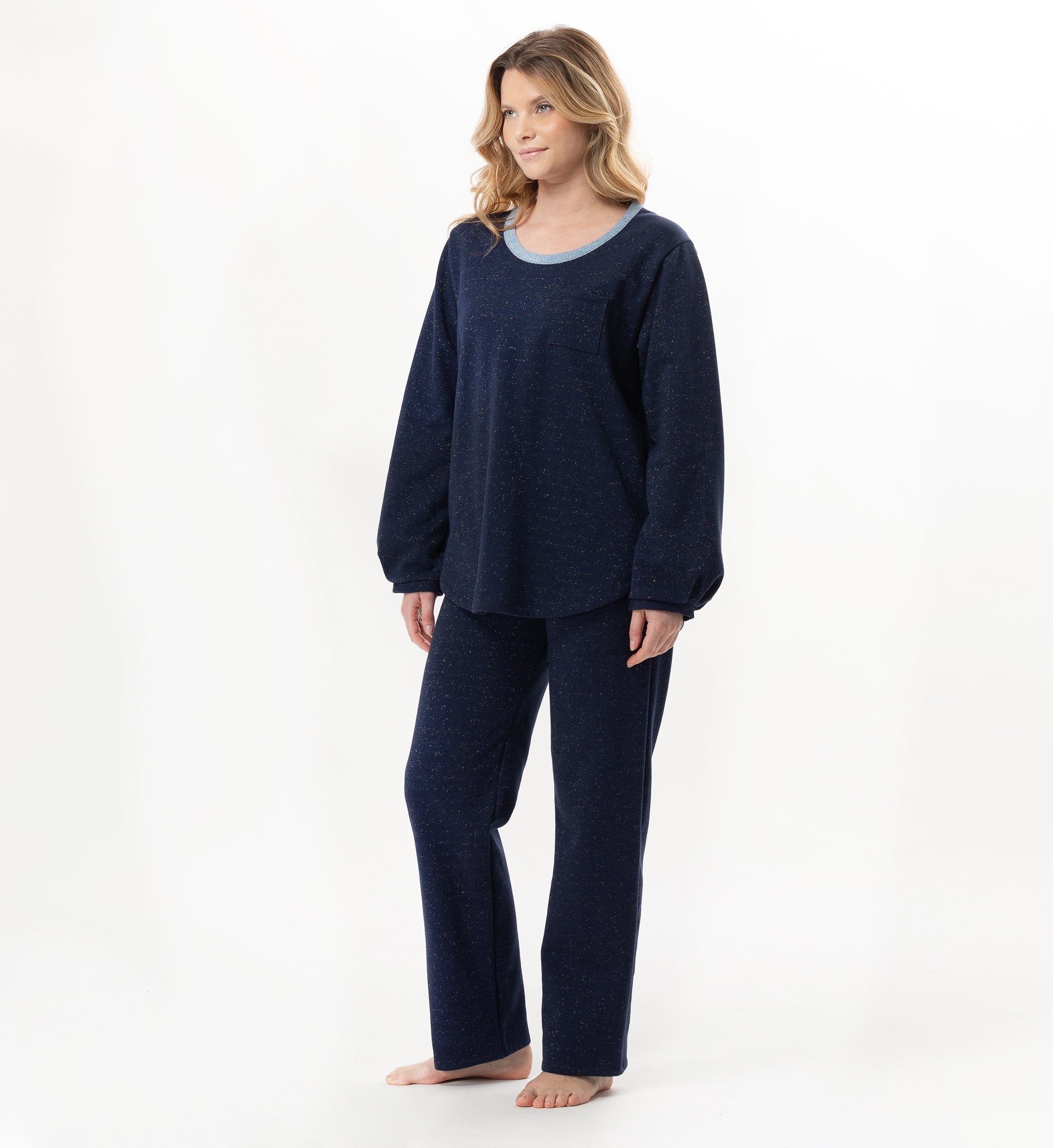 Lurex fleece homewear set LE CHAT Blue